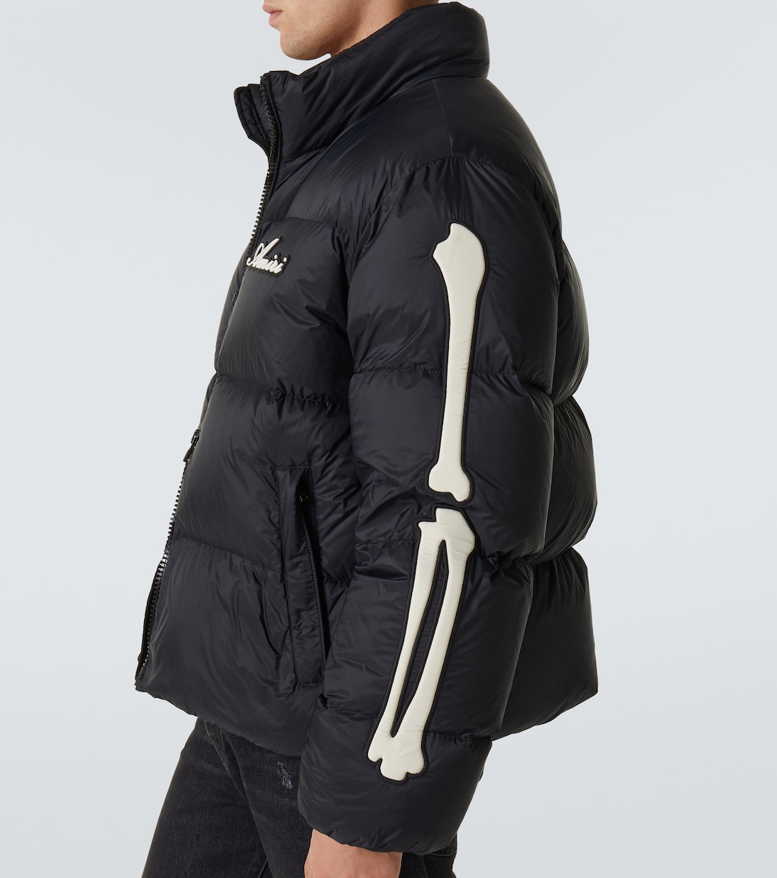 Bones logo patch-appliqué down jacket | Amiri