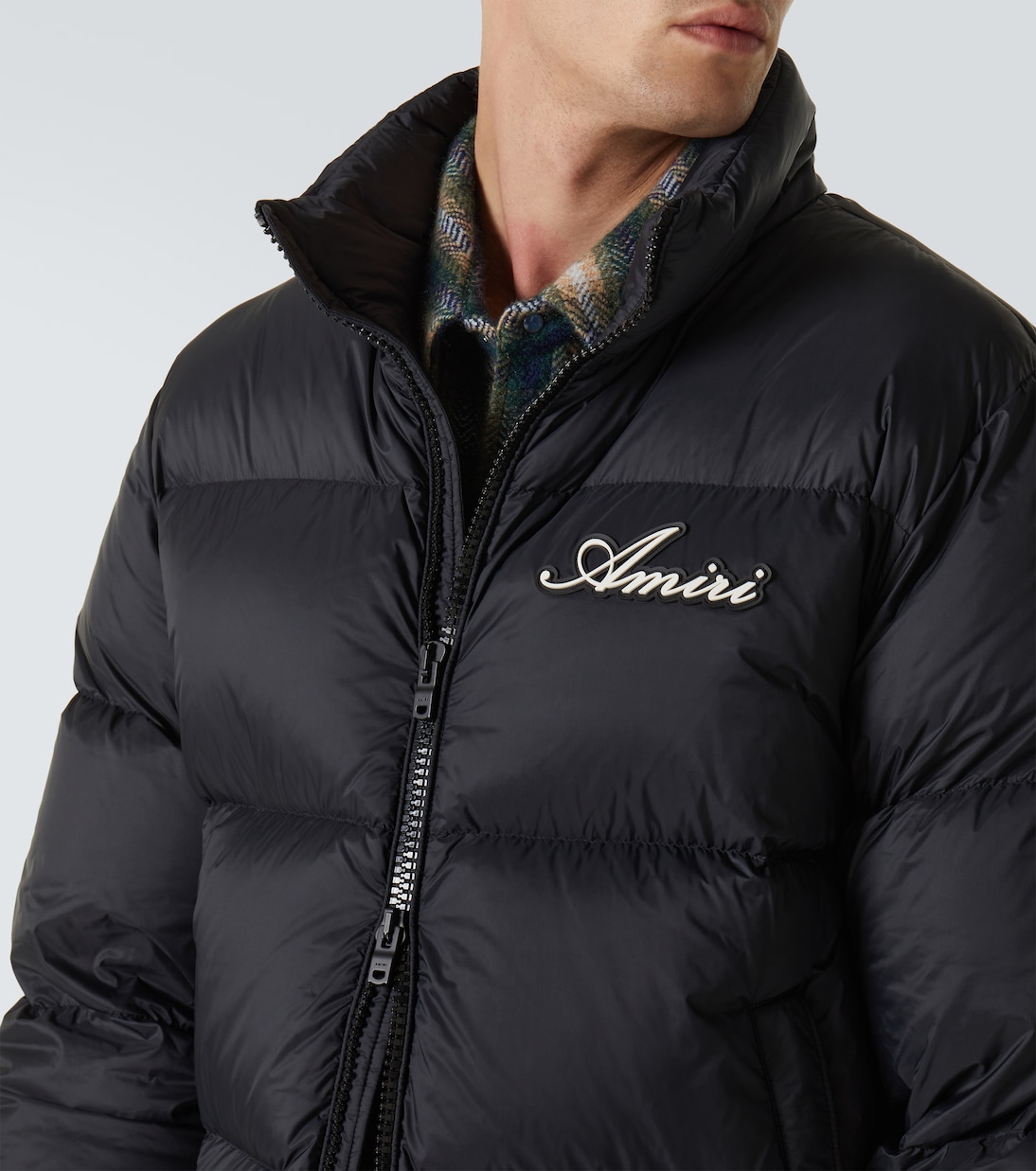 Bones logo patch-appliqué down jacket | Amiri