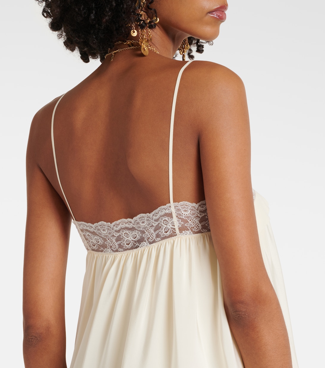 Lace-trimmed silk minidress | Chloé