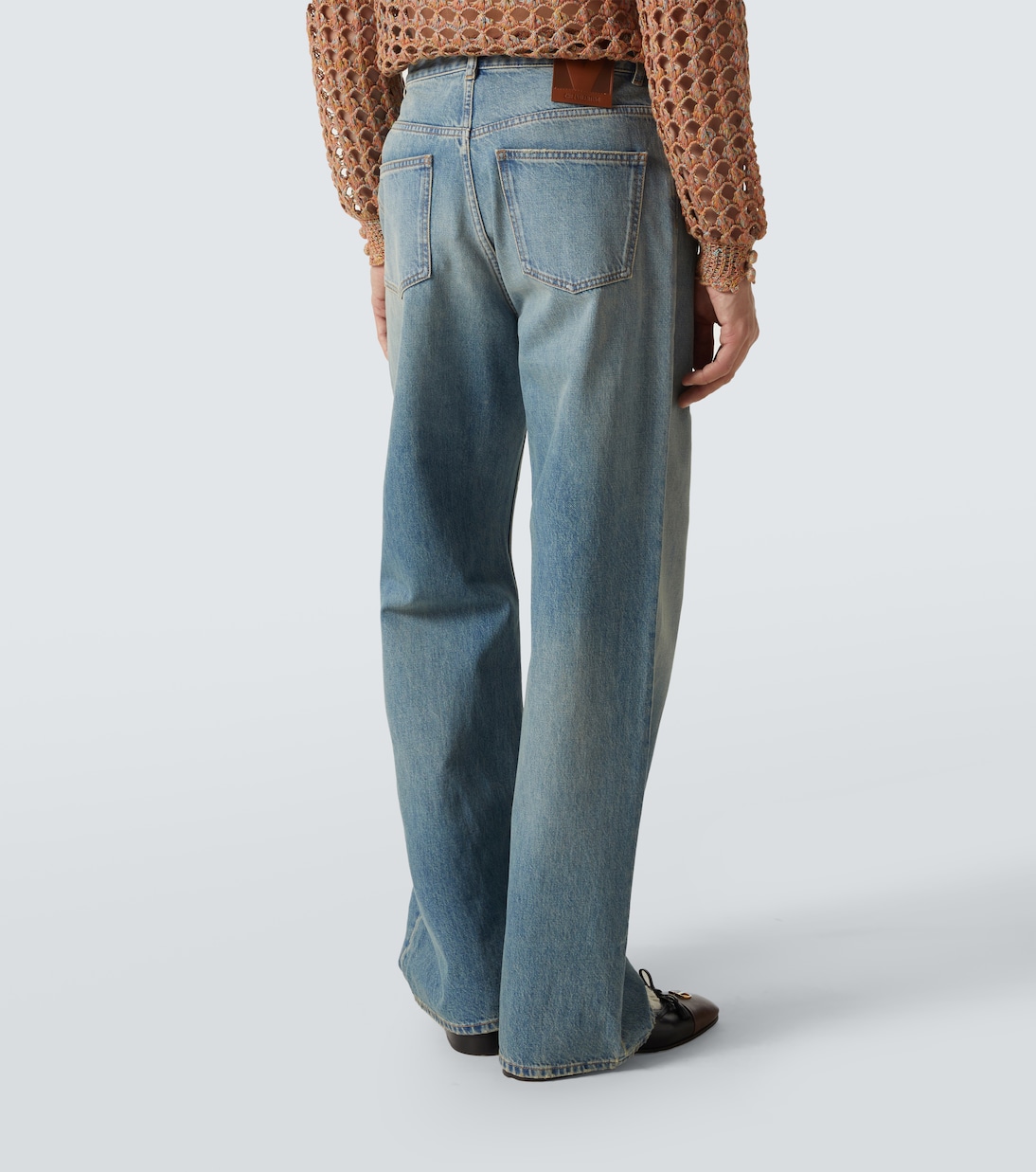 Jeans a gamba larga e vita alta | Valentino