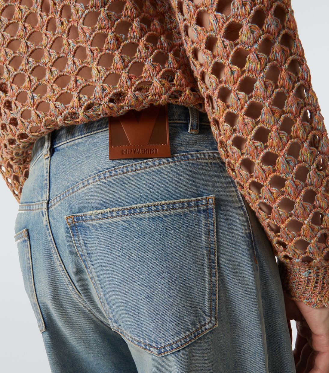 Jeans a gamba larga e vita alta | Valentino