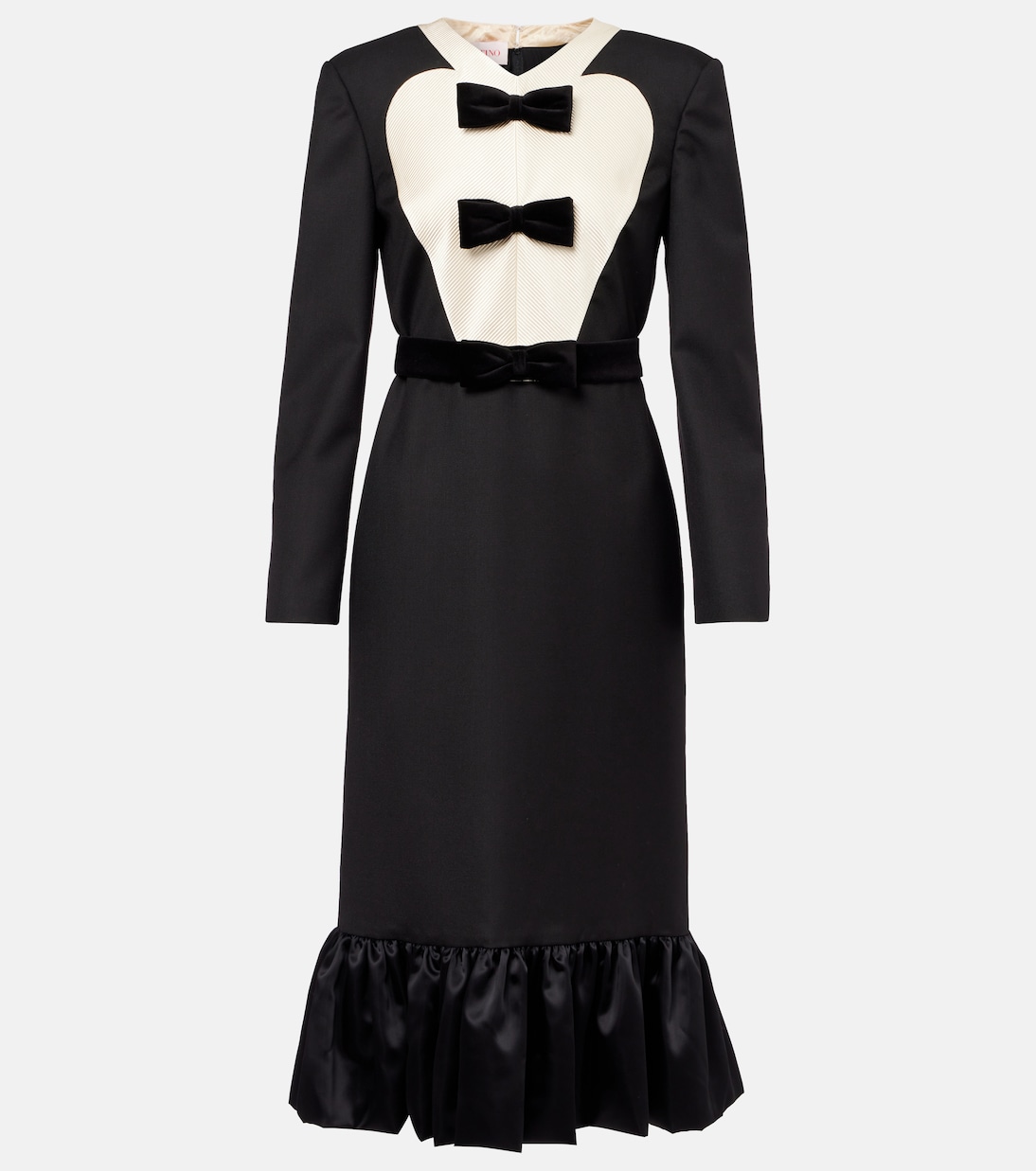 Robe midi en laine vierge à nœuds | Valentino