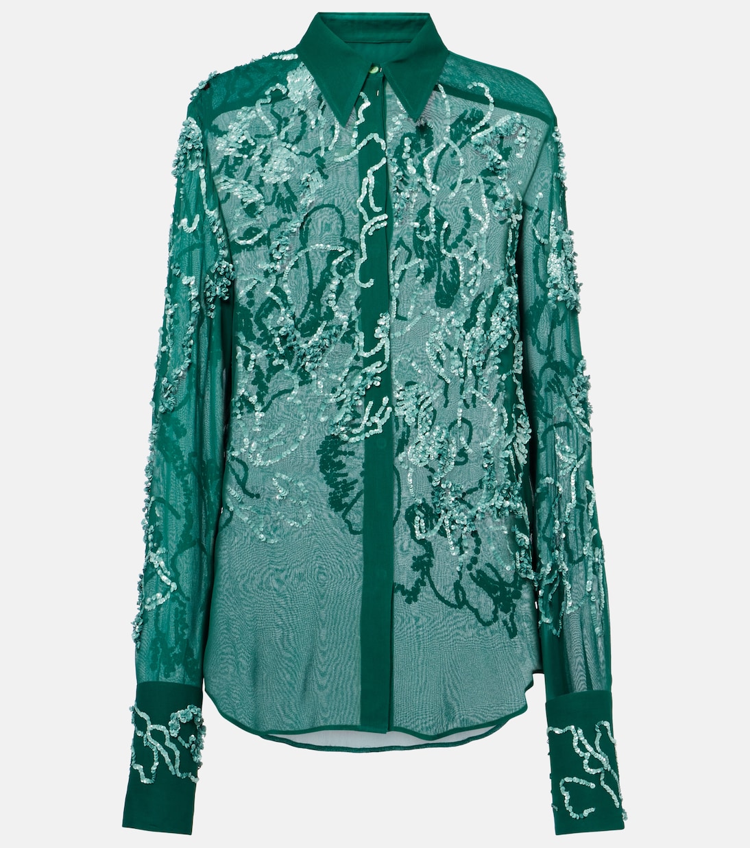 Camicia semitrasparente con paillettes | Dries Van Noten