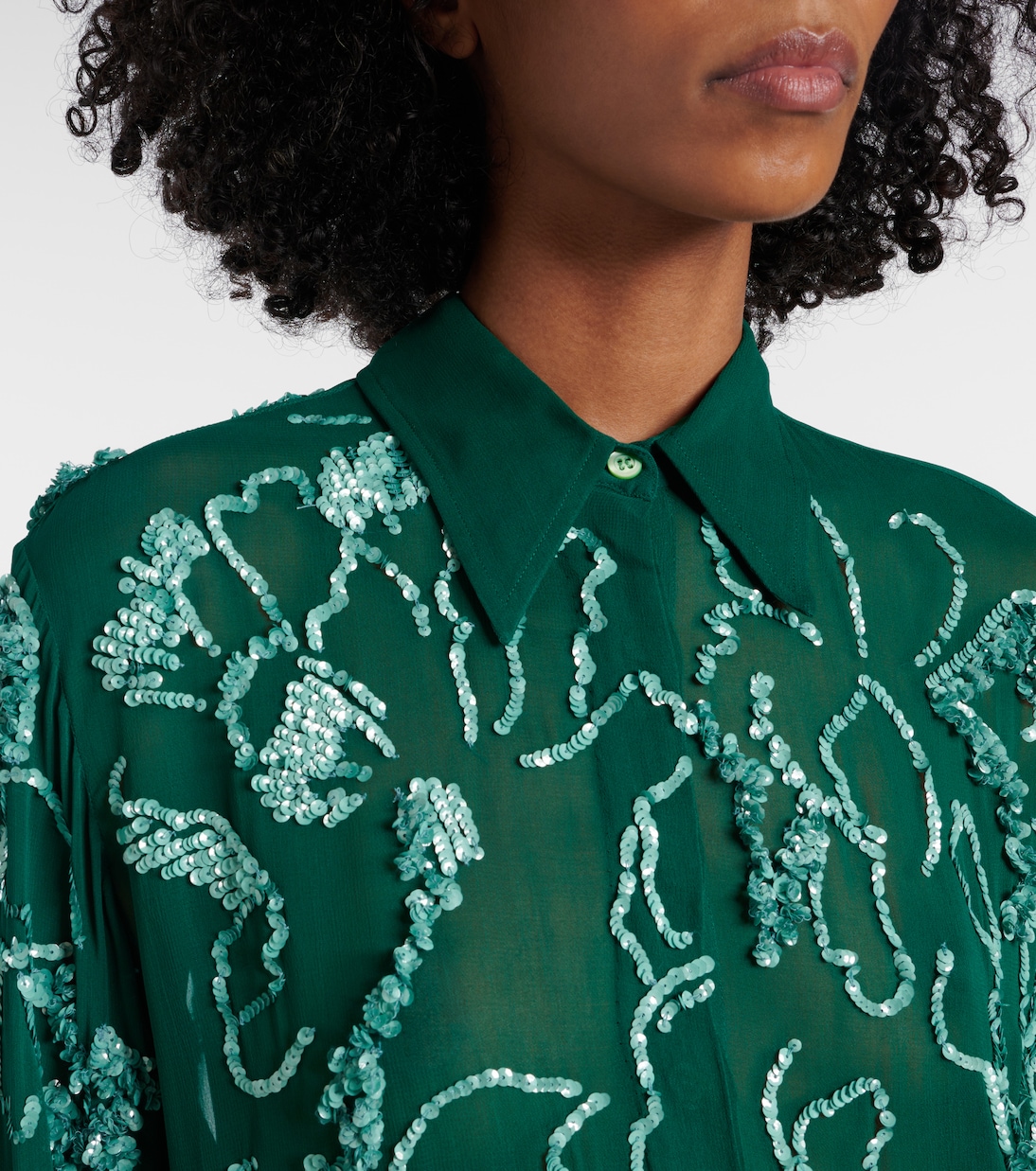 Camicia semitrasparente con paillettes | Dries Van Noten