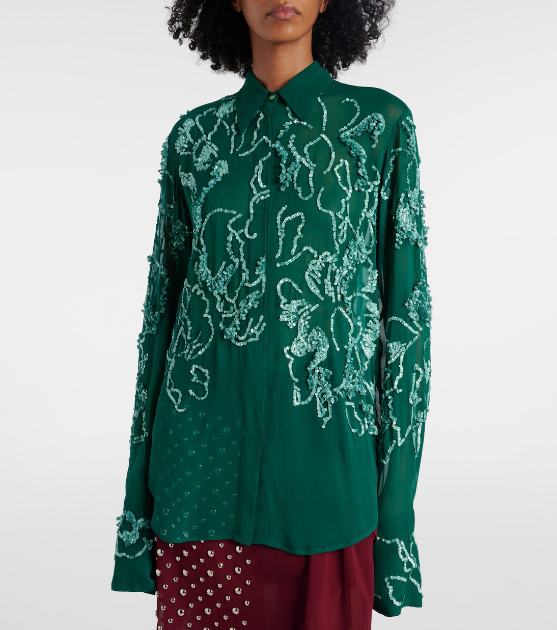 Camicia semitrasparente con paillettes | Dries Van Noten