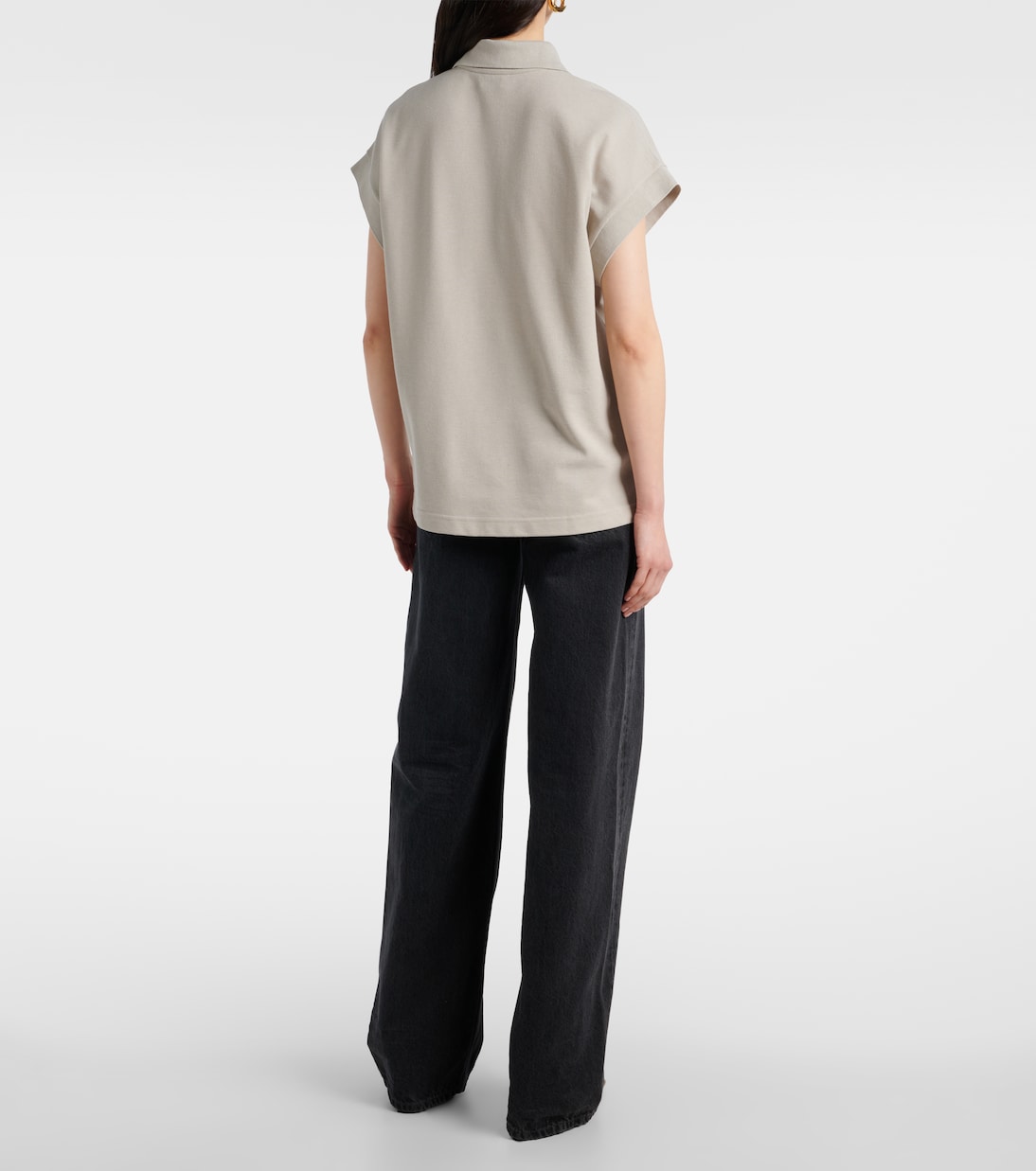 Polo Cassandre in piqué di misto cotone | Saint Laurent