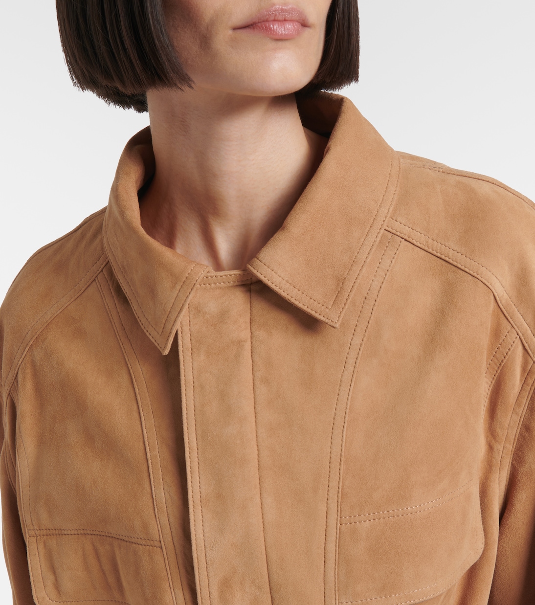 Giacca Zakary in suede con cintura | Nour Hammour