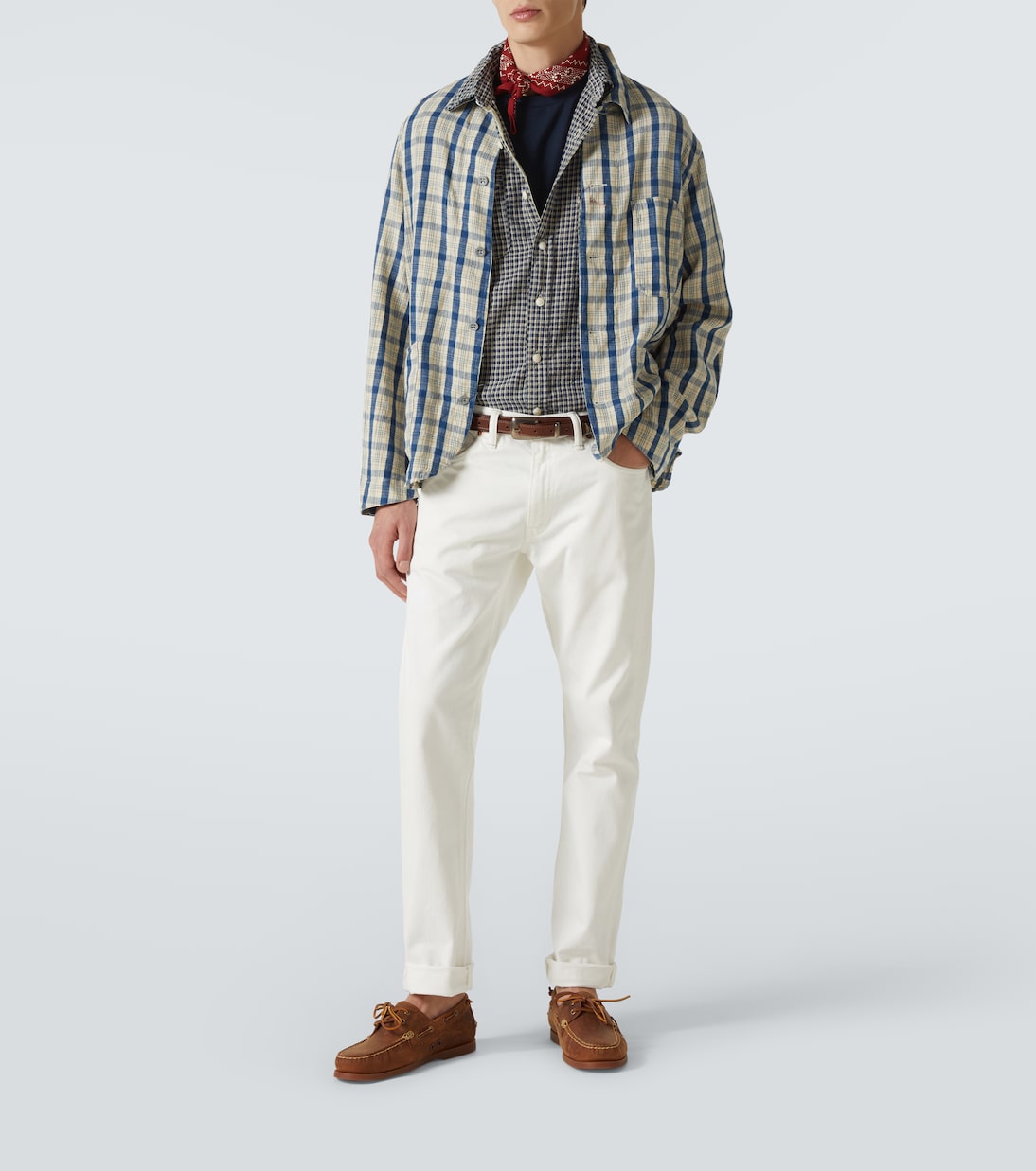 Camisa de algodón y lino a cuadros | RRL