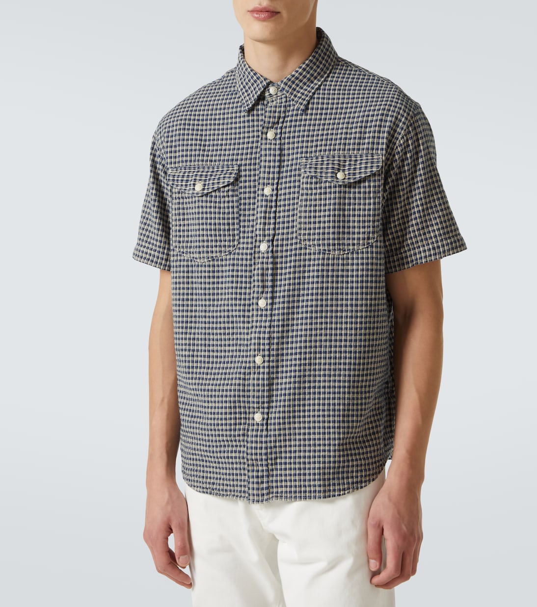 Camisa de algodón y lino a cuadros | RRL