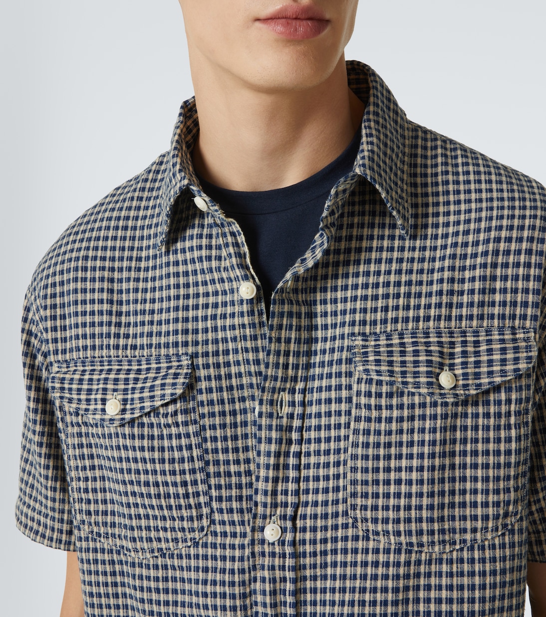 Camisa de algodón y lino a cuadros | RRL