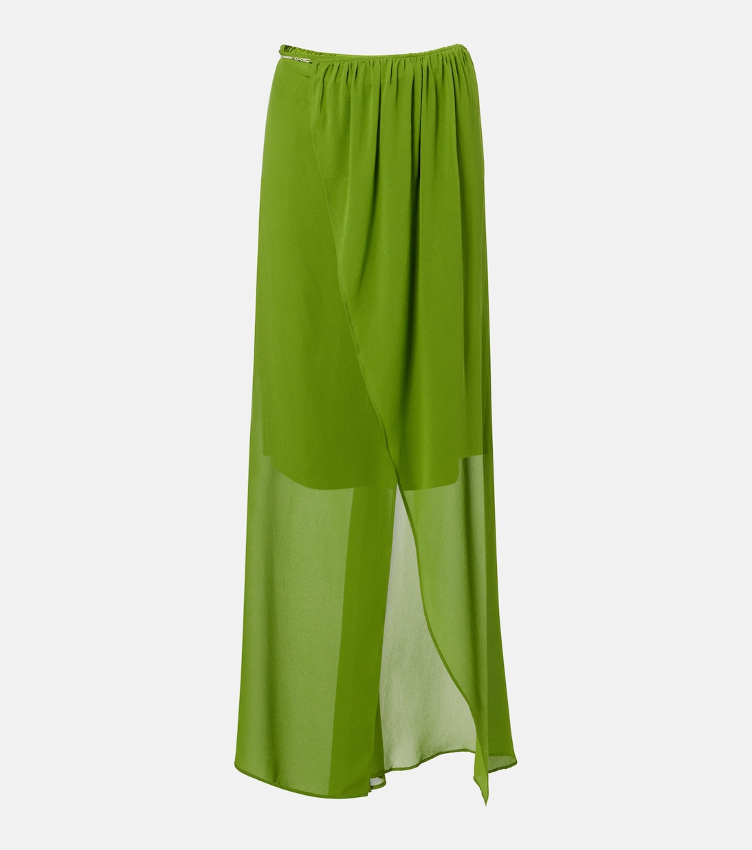 Chain-detail silk georgette wrap skirt | Christopher Esber