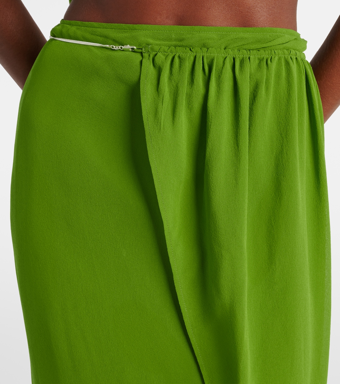 Chain-detail silk georgette wrap skirt | Christopher Esber