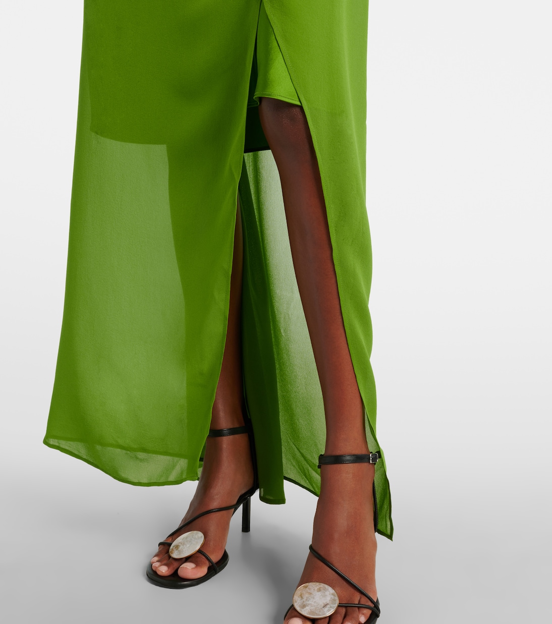 Chain-detail silk georgette wrap skirt | Christopher Esber