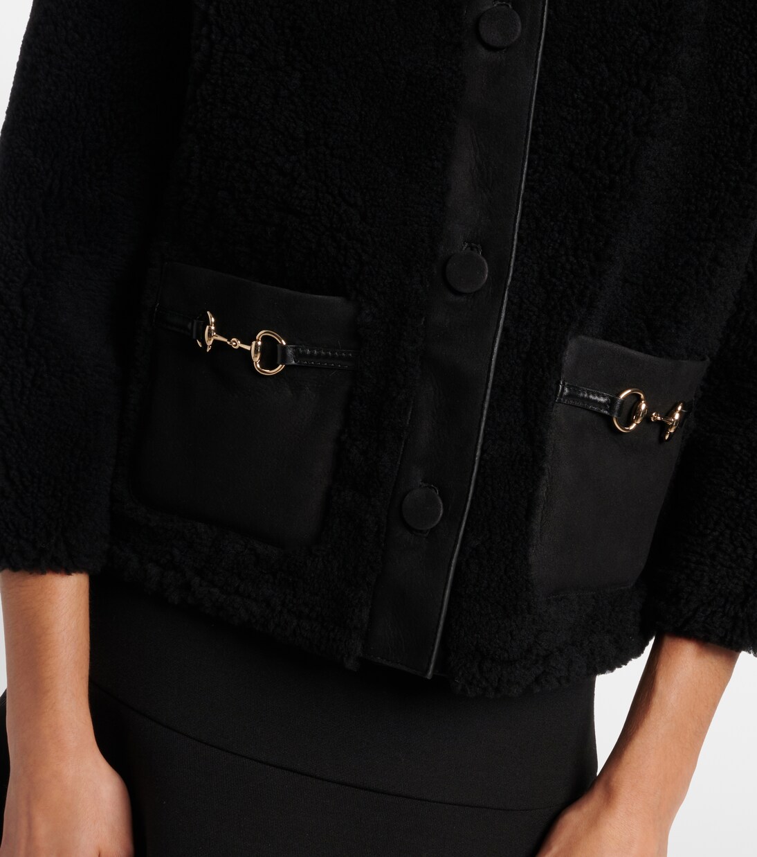 Cropped-Jacke Horsebit aus Shearling | Gucci