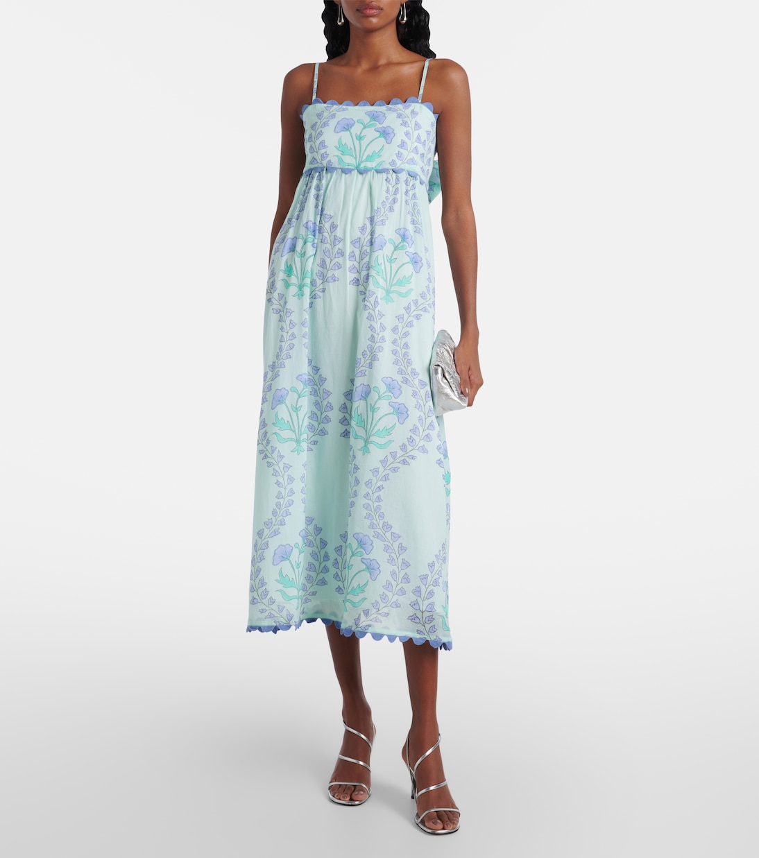 Abito midi in cotone con stampa floreale | Juliet Dunn
