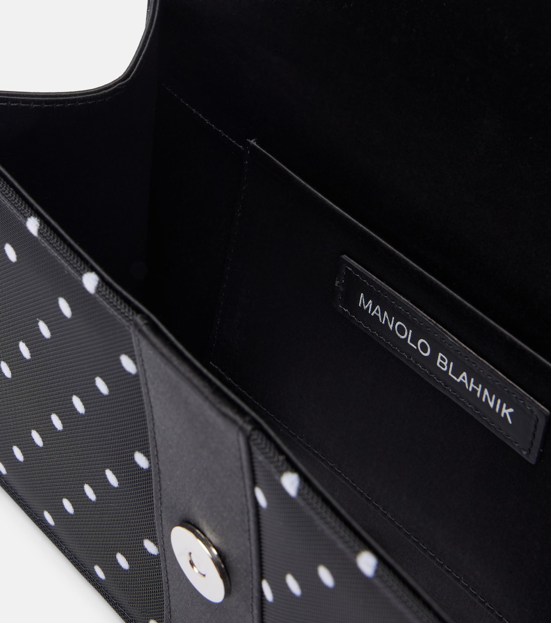 Capri embellished polka-dot satin clutch | Manolo Blahnik