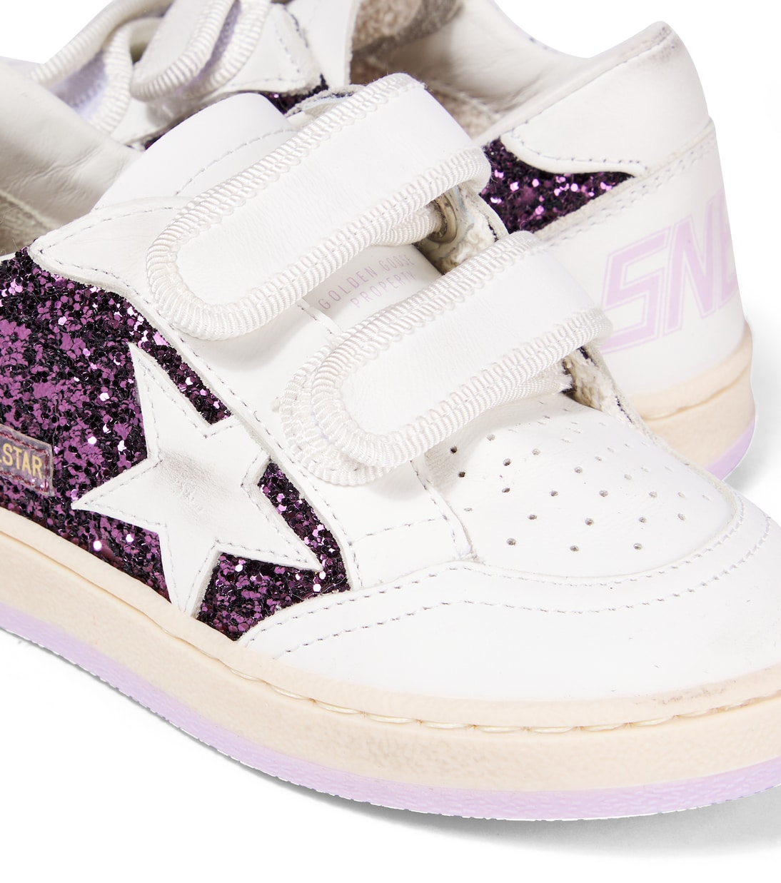 Sneakers Ball Star aus Leder mit Glitter | Golden Goose Kids