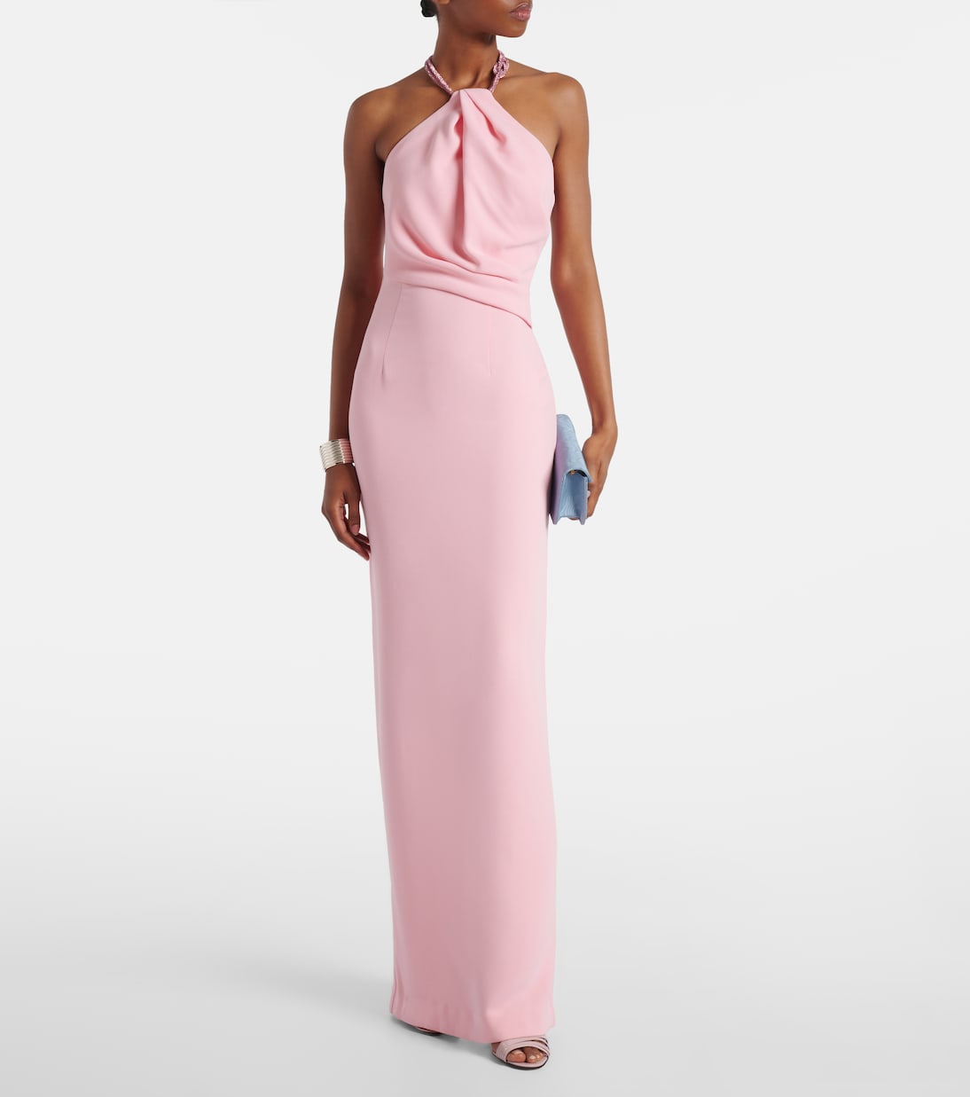 Vestido de fiesta Riva con cuello escote halter | Solace London