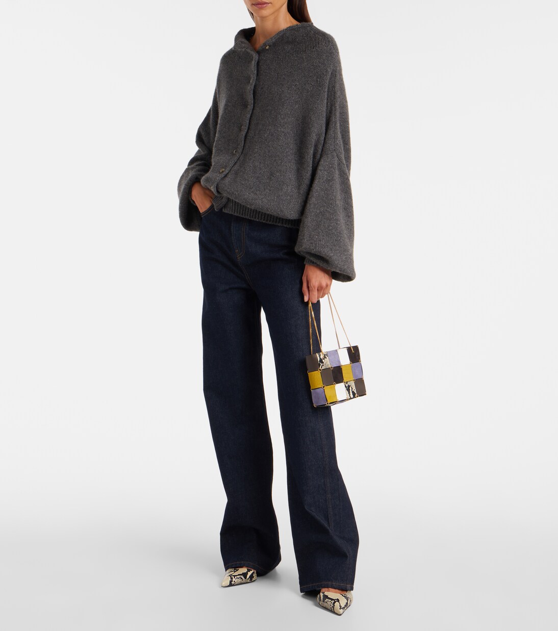 Emma Small patchwork leather tote bag | Khaite