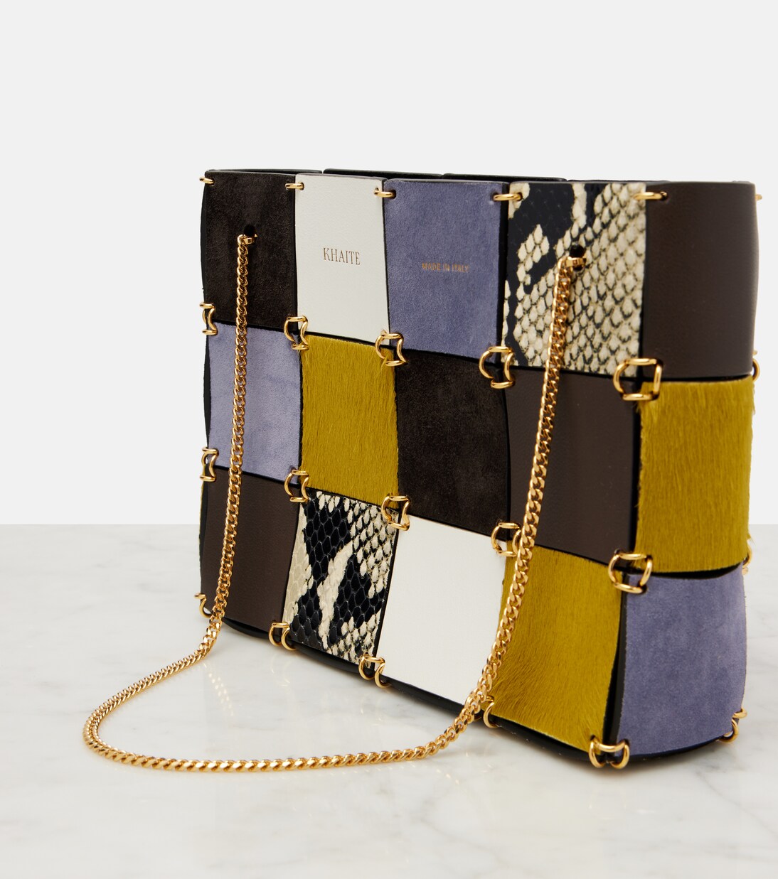 Emma Small patchwork leather tote bag | Khaite