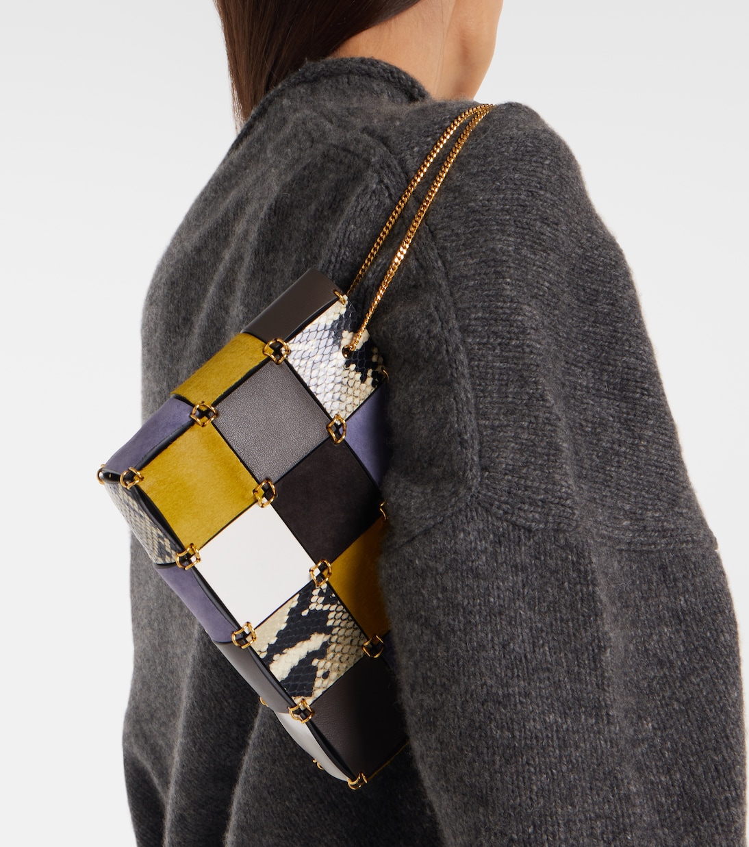 Emma Small patchwork leather tote bag | Khaite