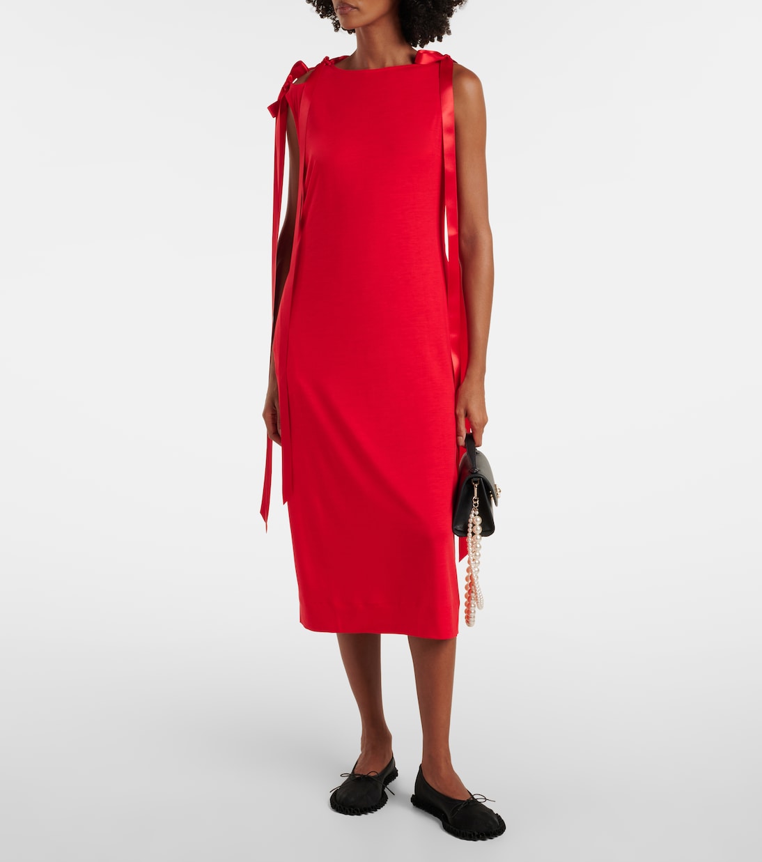 Bow-detail jersey midi dress | Simone Rocha