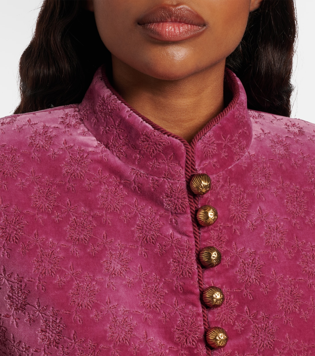 Floral cropped cotton velvet jacket | Chloé