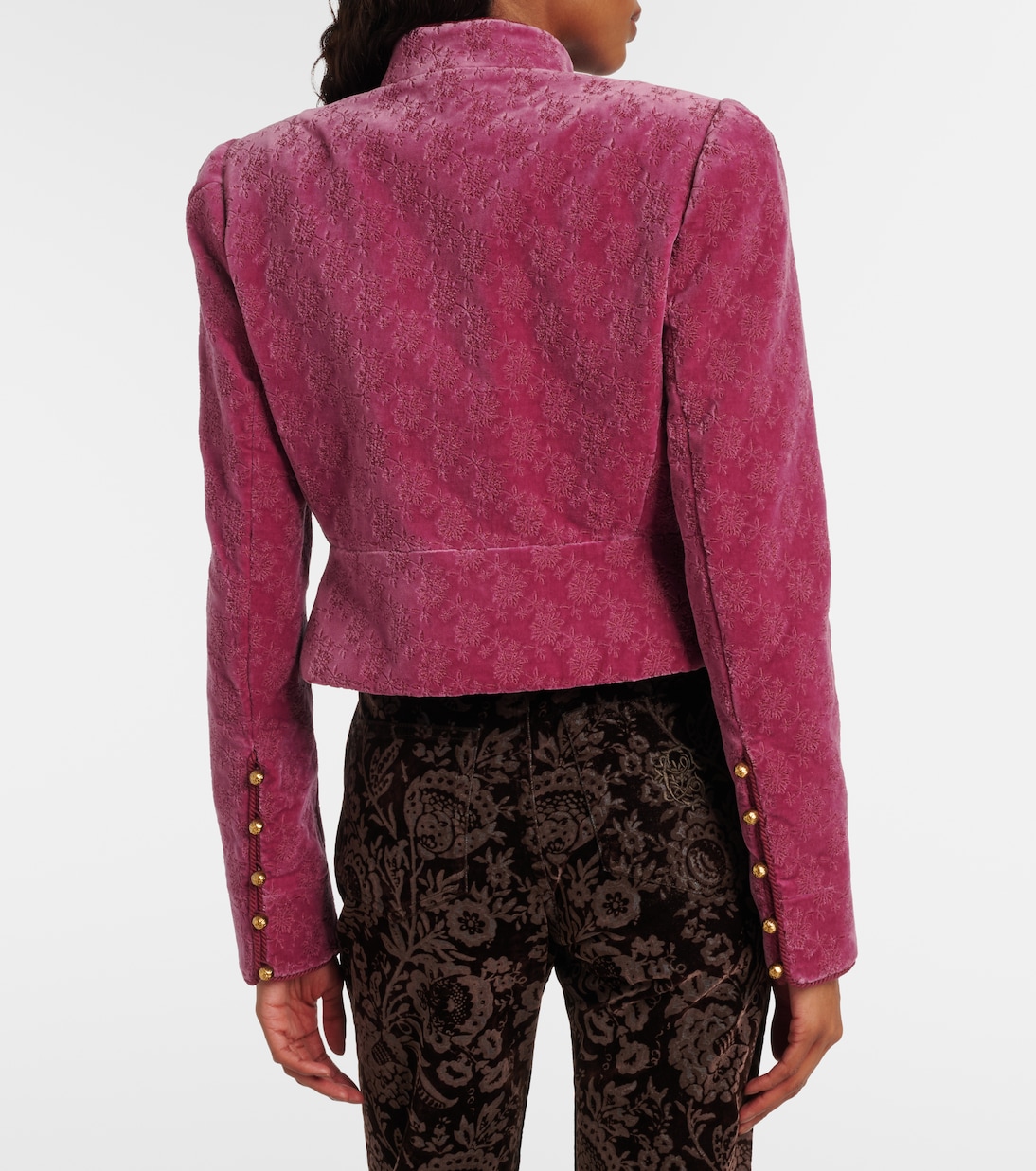 Floral cropped cotton velvet jacket | Chloé