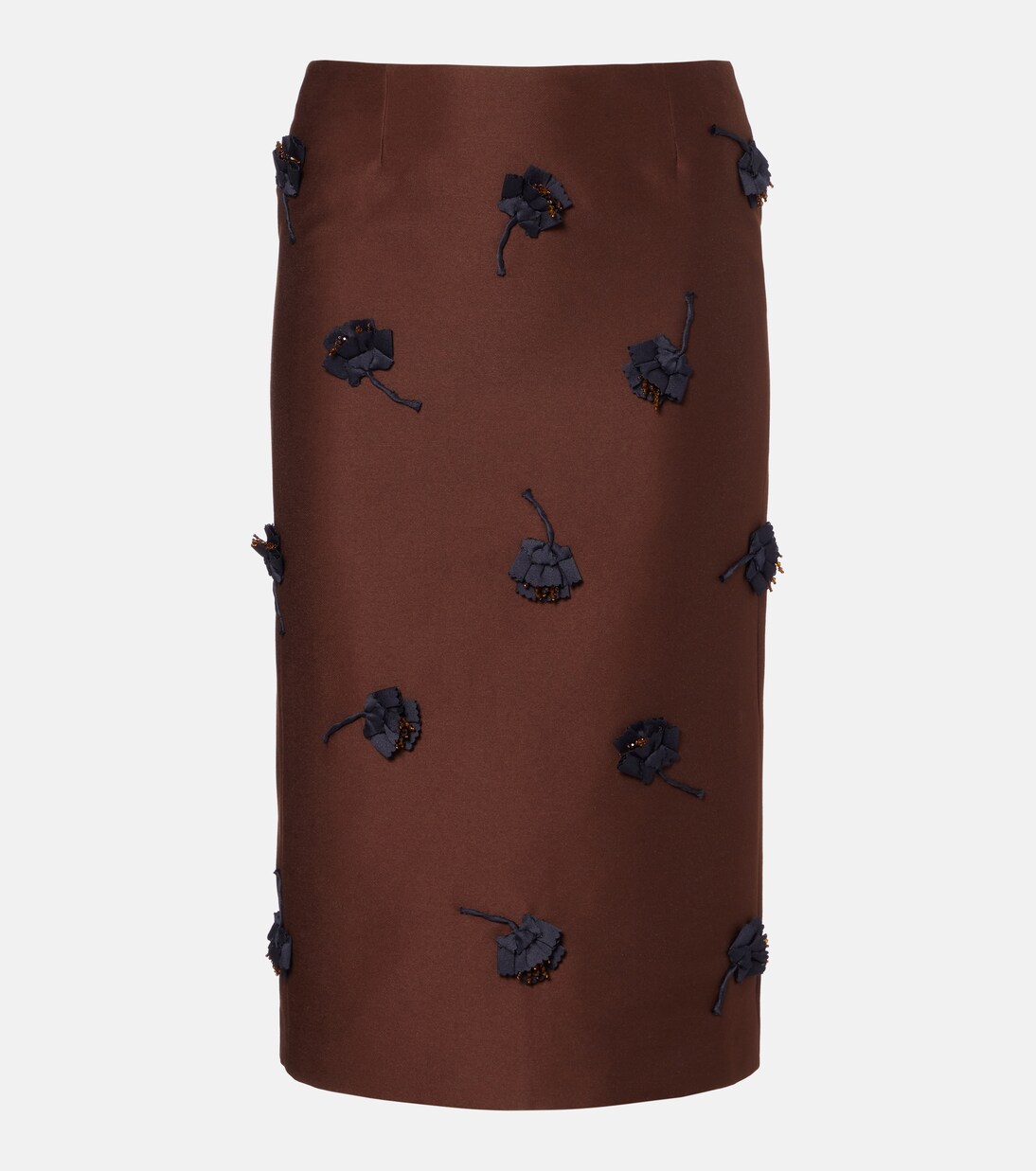 Floral-appliqué midi skirt | Shushu/Tong