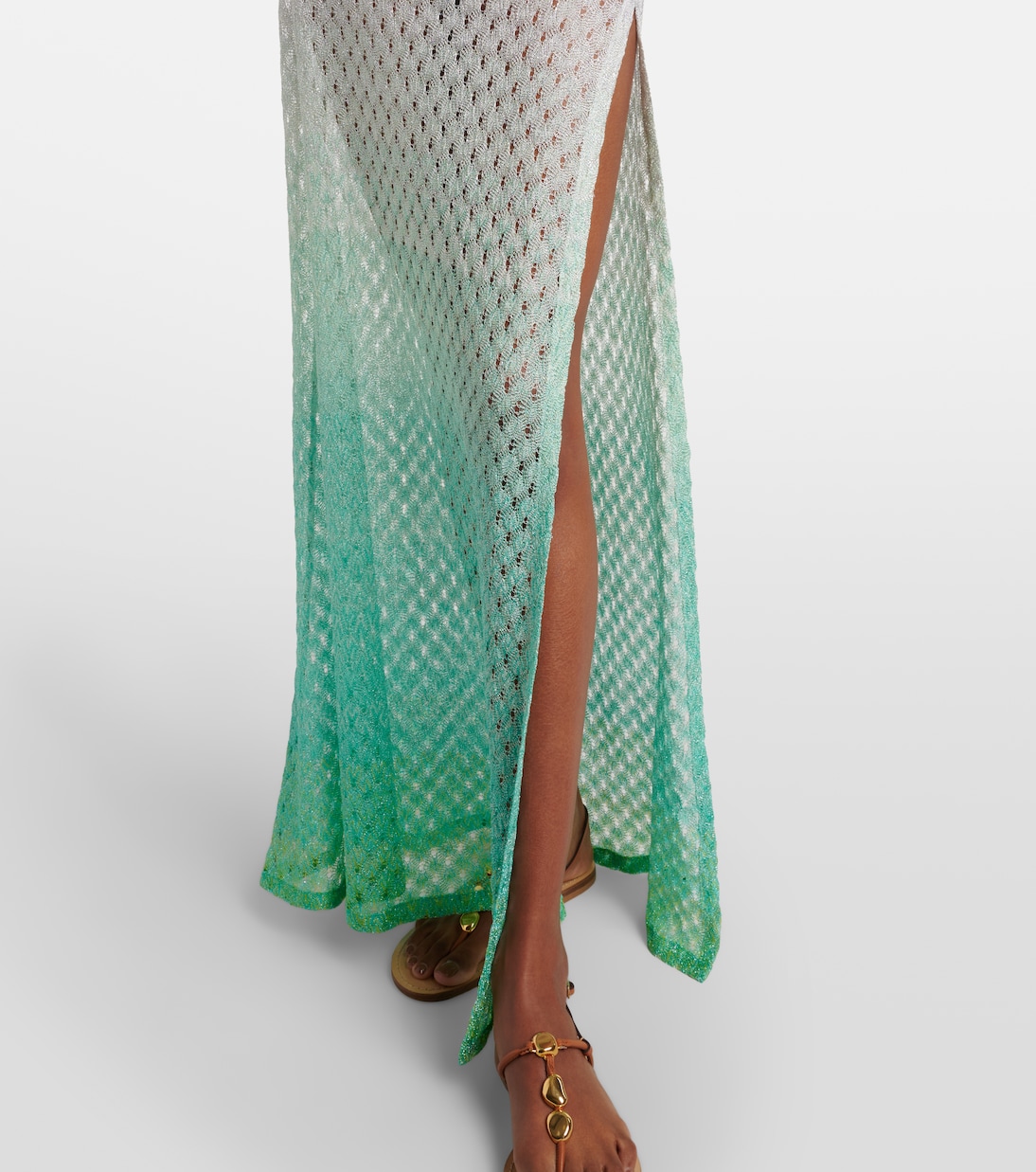 One-Shoulder-Maxikleid aus Häkelstrick | Missoni