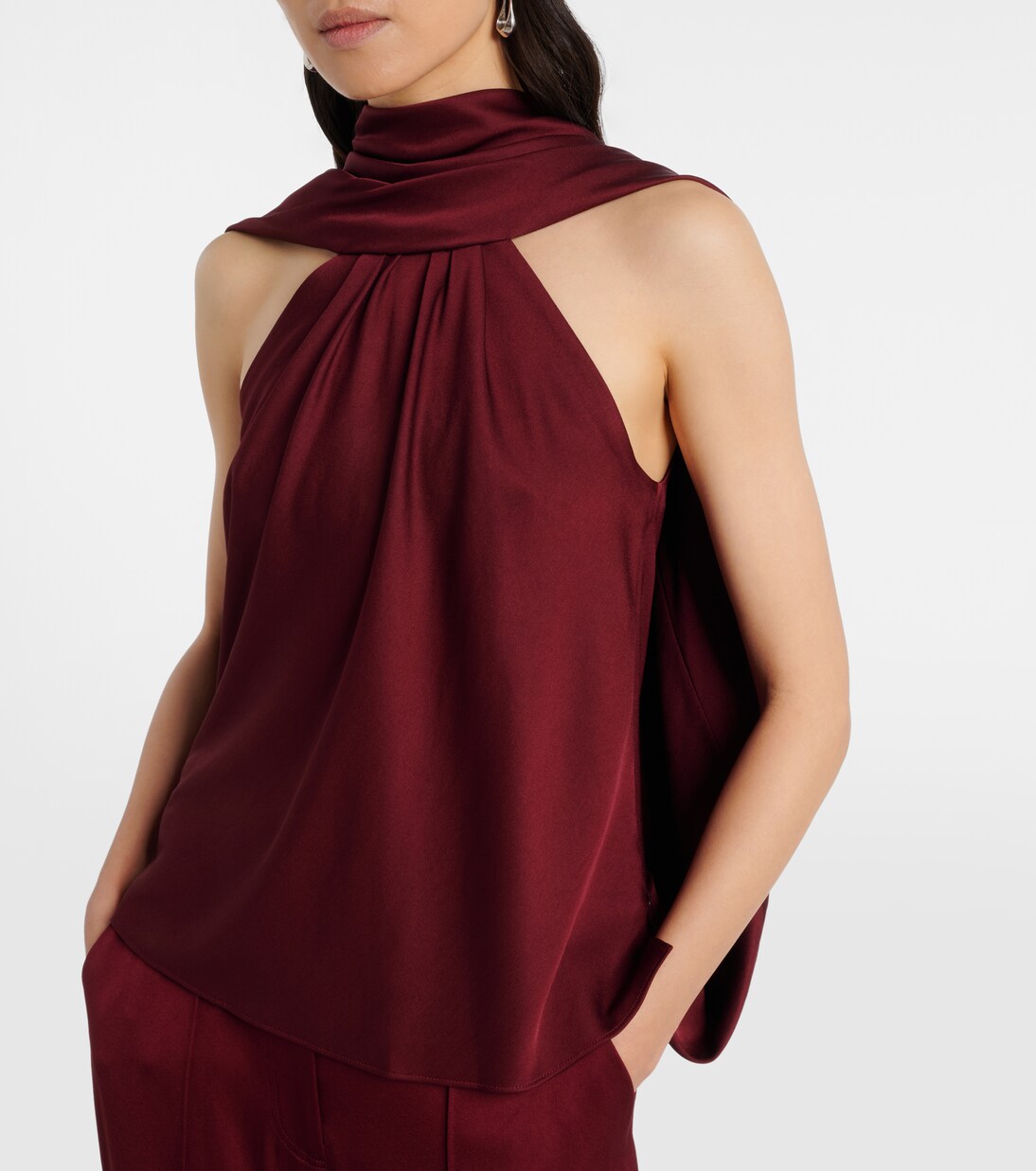 Scarlett caped satin top | Simkhai
