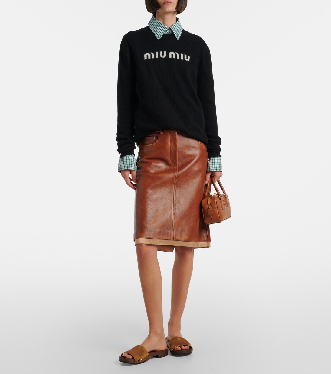 Logo wool and cashmere sweater | Miu Miu
