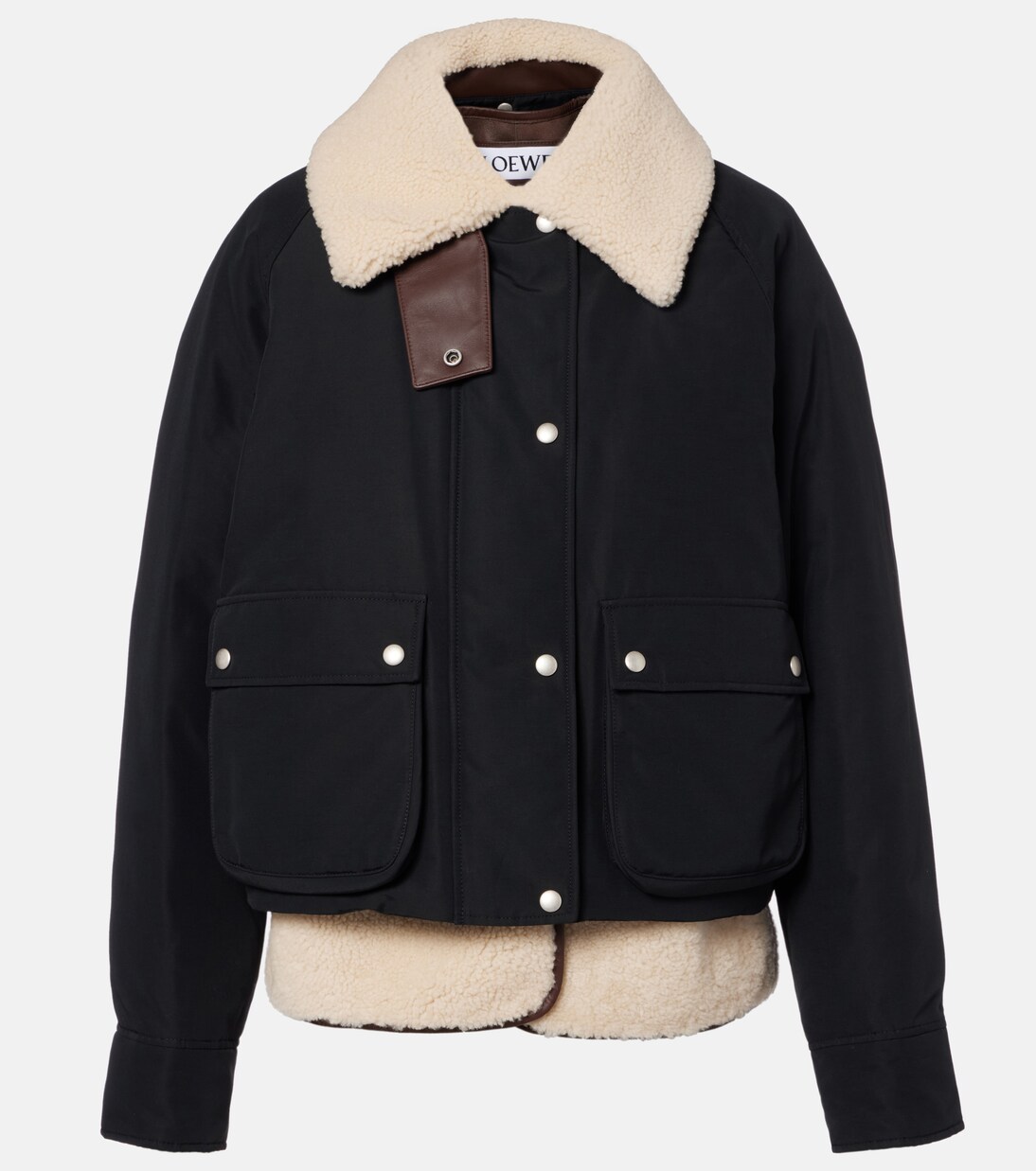 Jacke aus einem Baumwollgemisch mit Shearling | Loewe