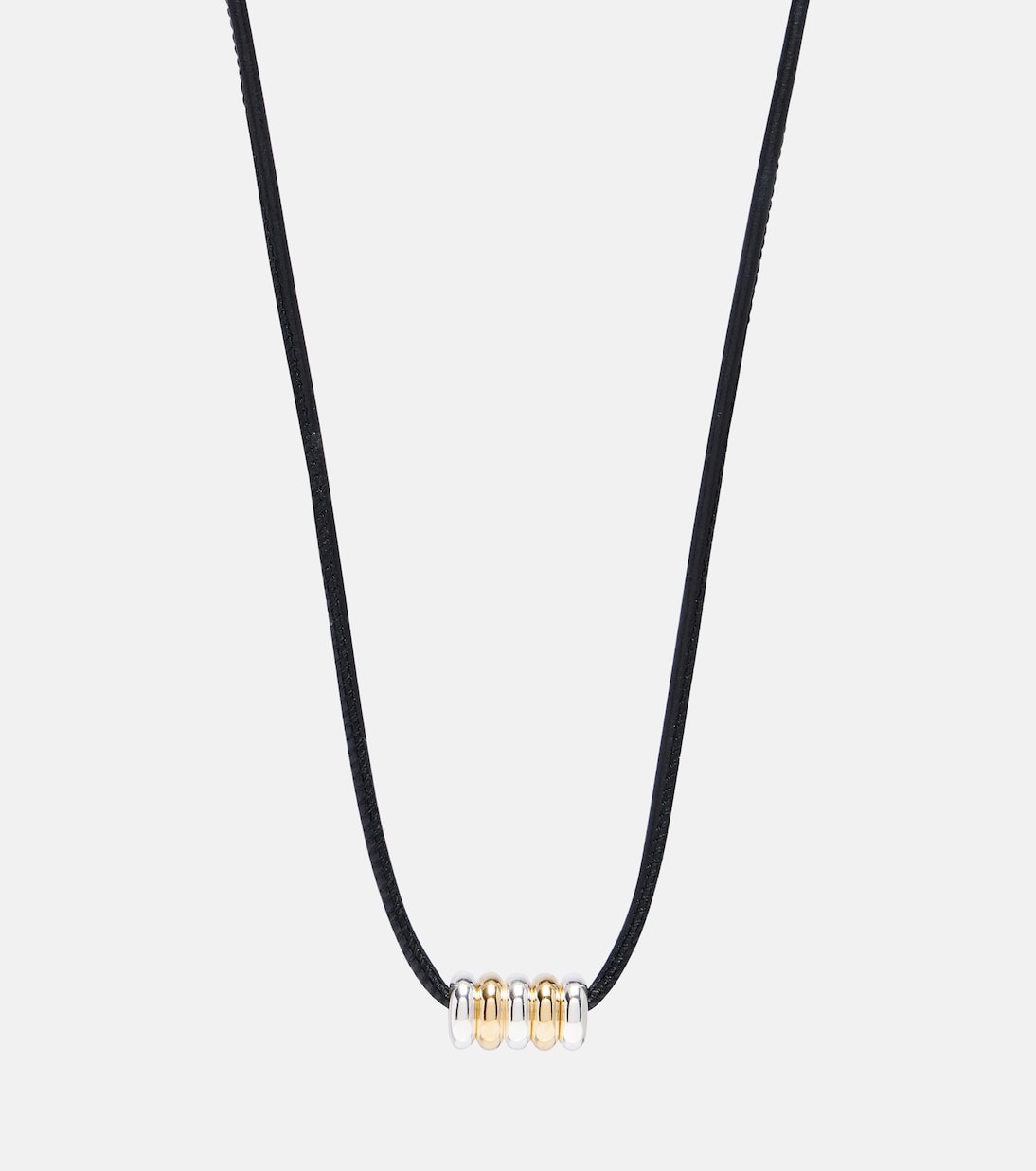 Hollyhock leather and sterling silver necklace | Déhanche