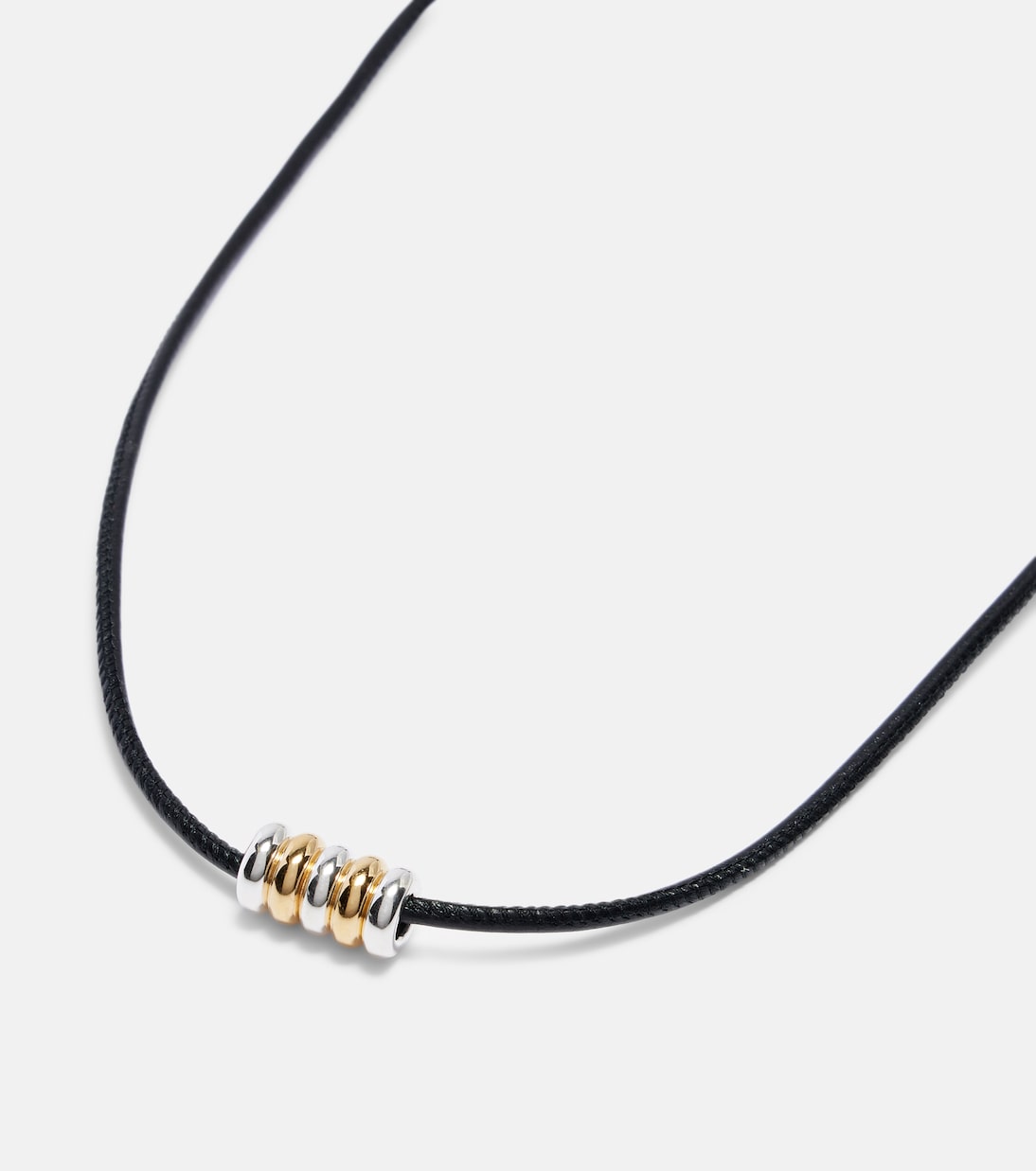 Hollyhock leather and sterling silver necklace | Déhanche