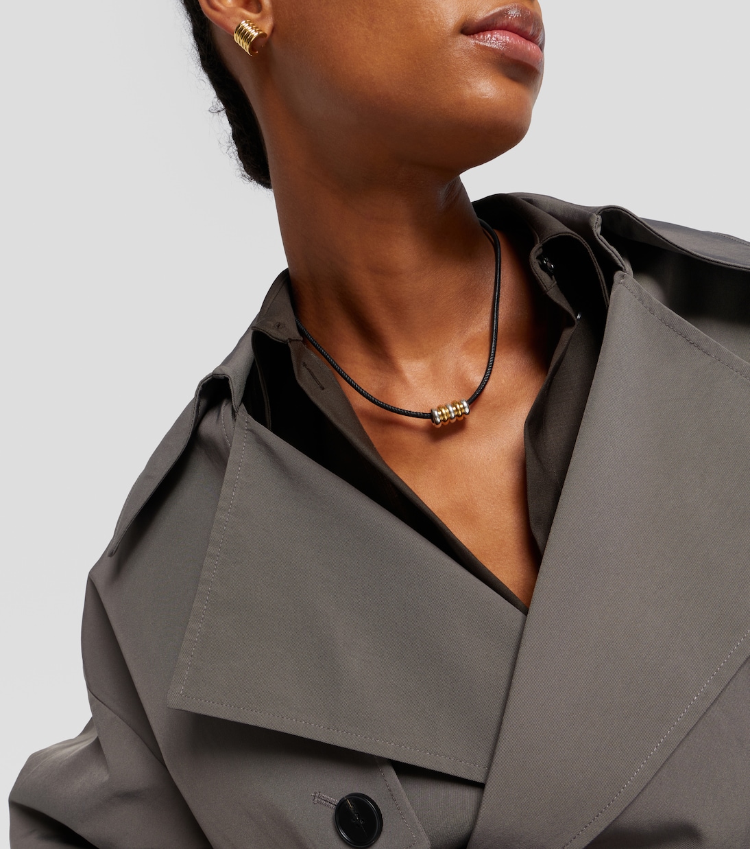 Hollyhock leather and sterling silver necklace | Déhanche