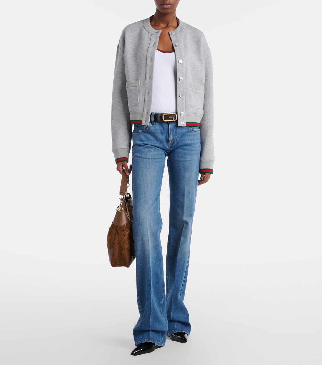 Jeans flared con efecto desgastado | Gucci