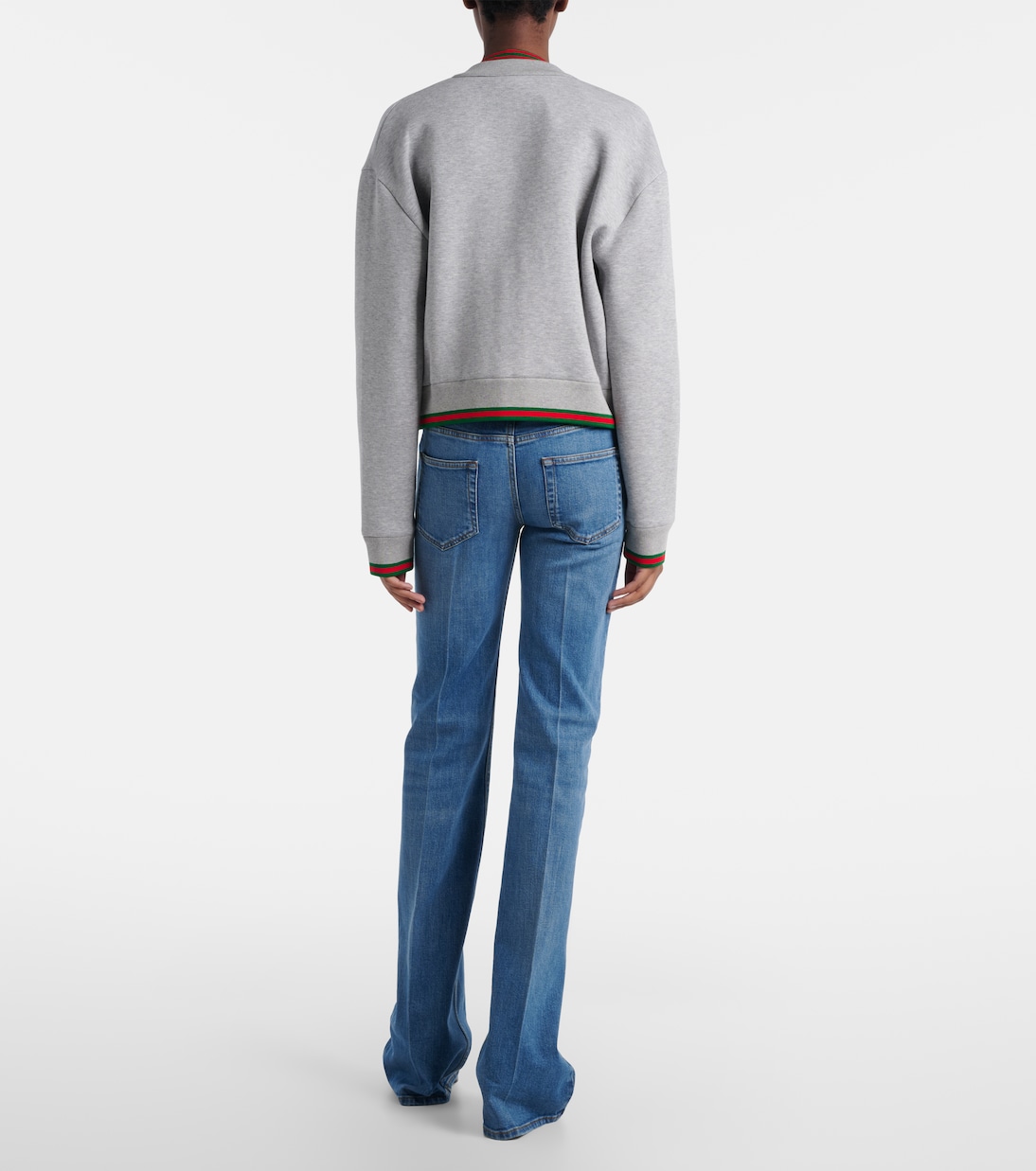 Jeans flared con efecto desgastado | Gucci