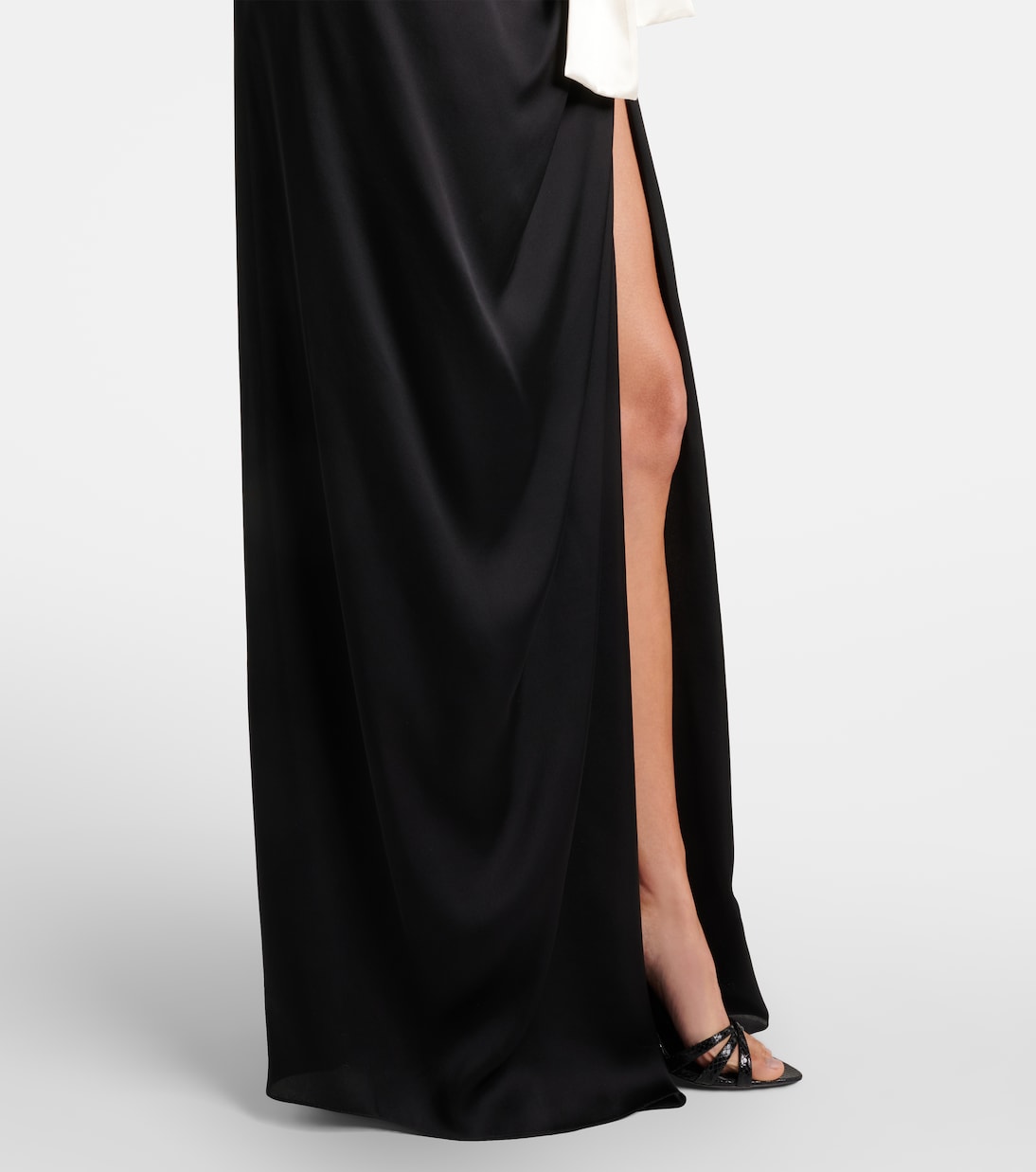 Bow-detail silk charmeuse maxi skirt | Saint Laurent
