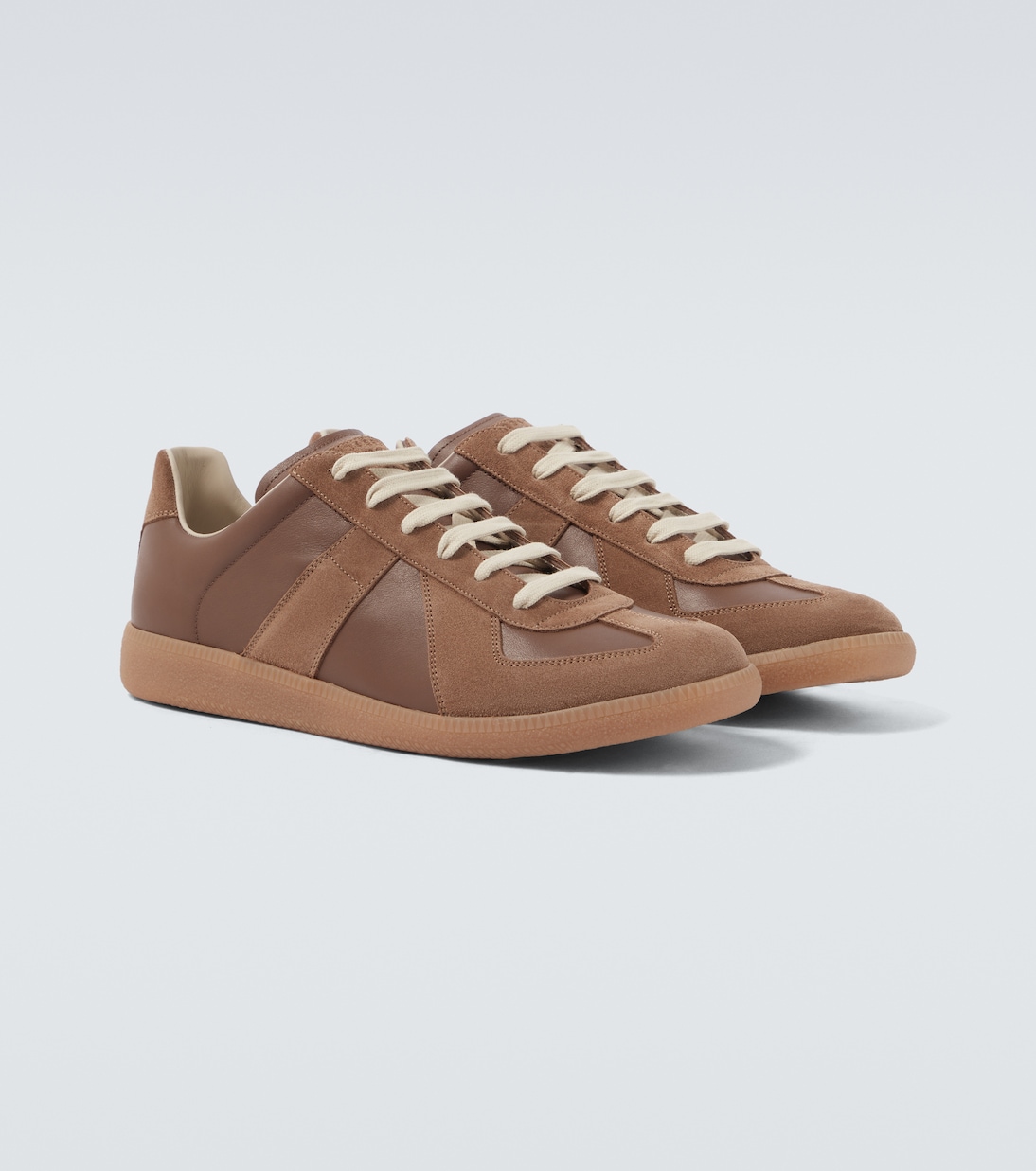 Replica leather-trimmed suede sneakers | Maison Margiela