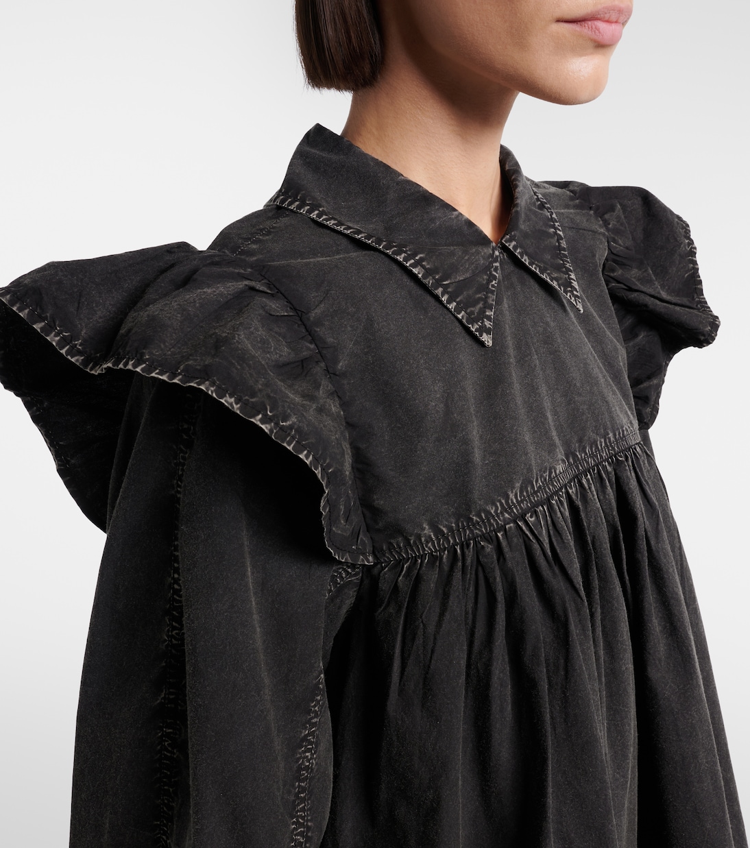 Ruffled cotton minidress | Ganni