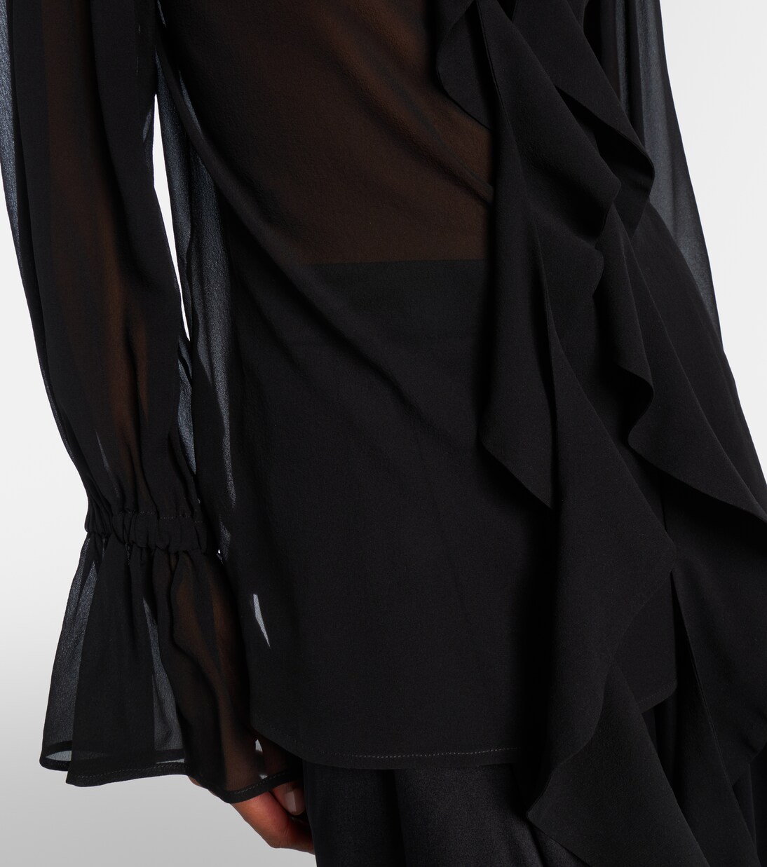 Ruffled sheer silk blouse | Nina Ricci