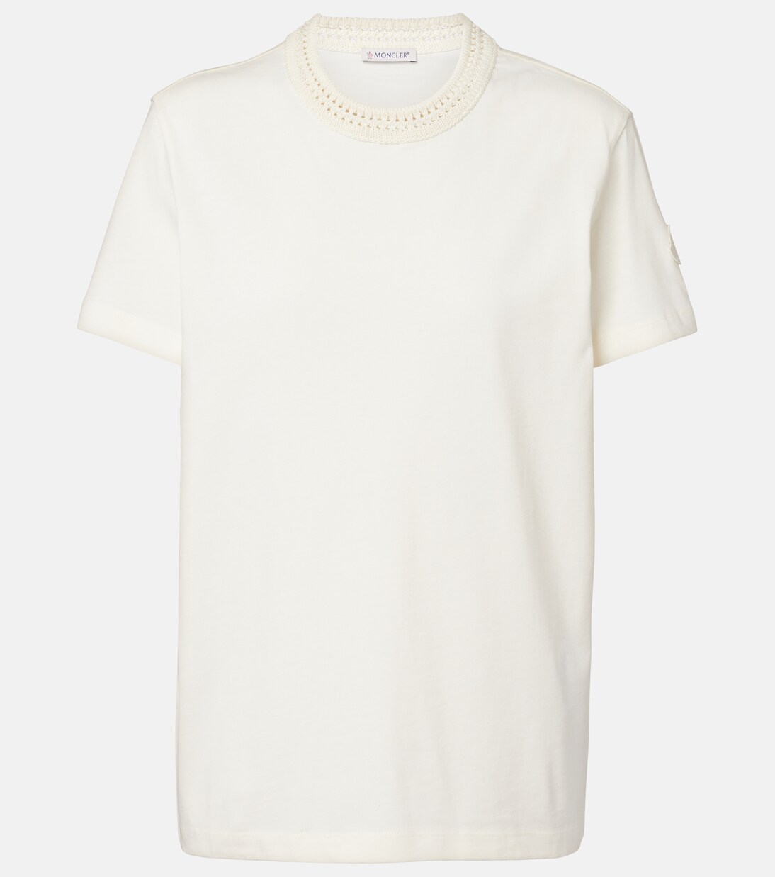 Crochet-trimmed cotton jersey T-shirt | Moncler