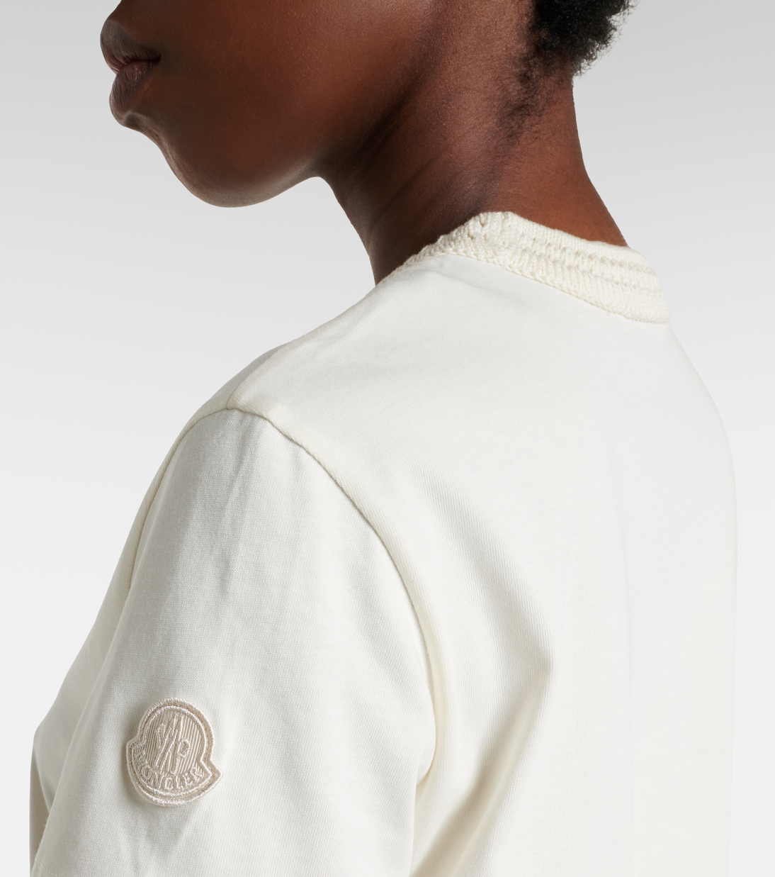 Crochet-trimmed cotton jersey T-shirt | Moncler