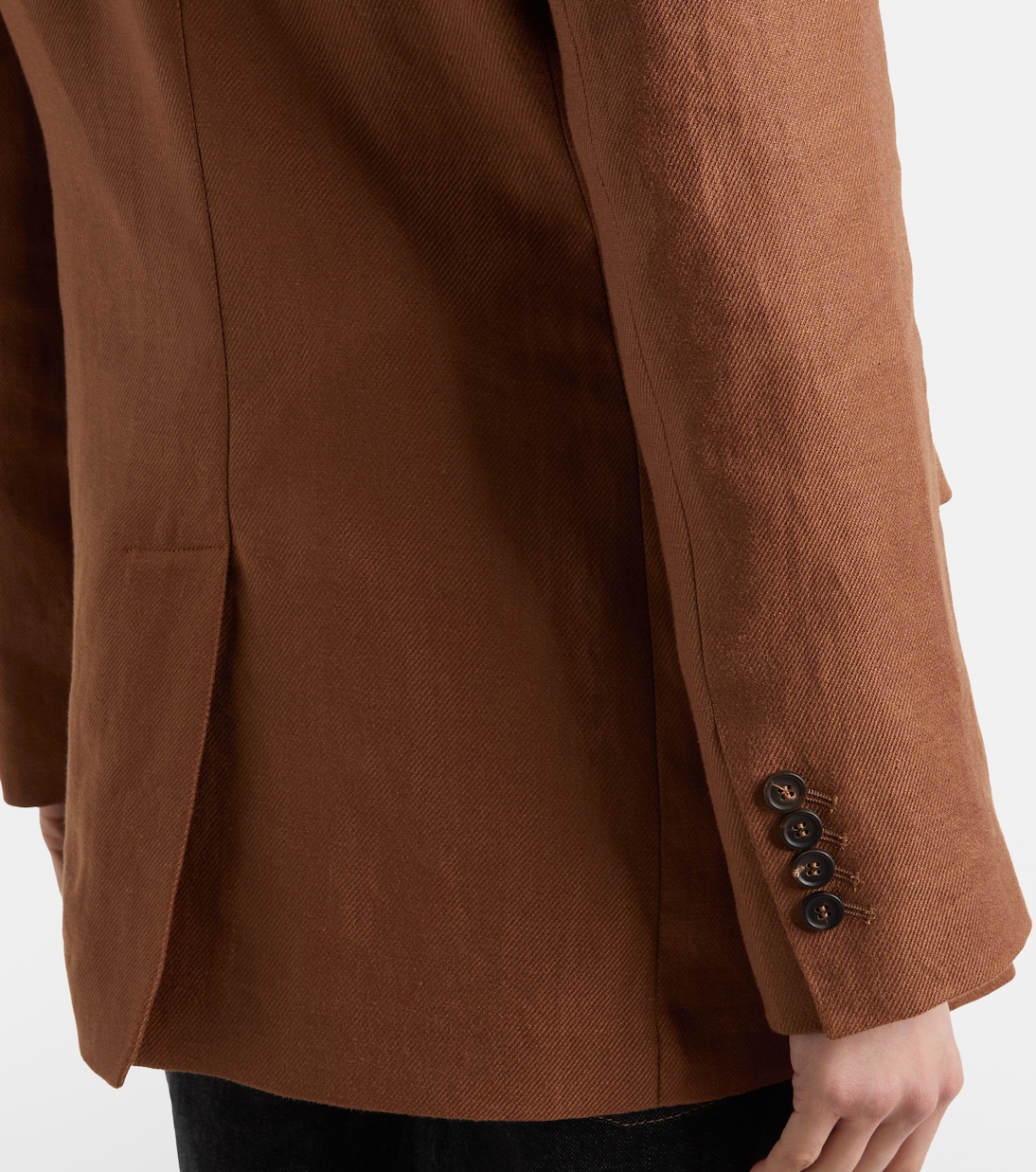 Double-breasted linen blazer | Brunello Cucinelli