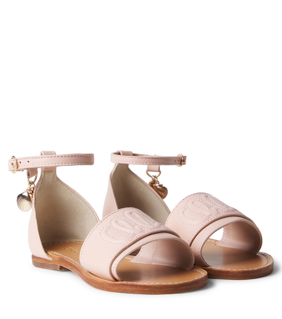 Logo leather sandals | Chloé Kids