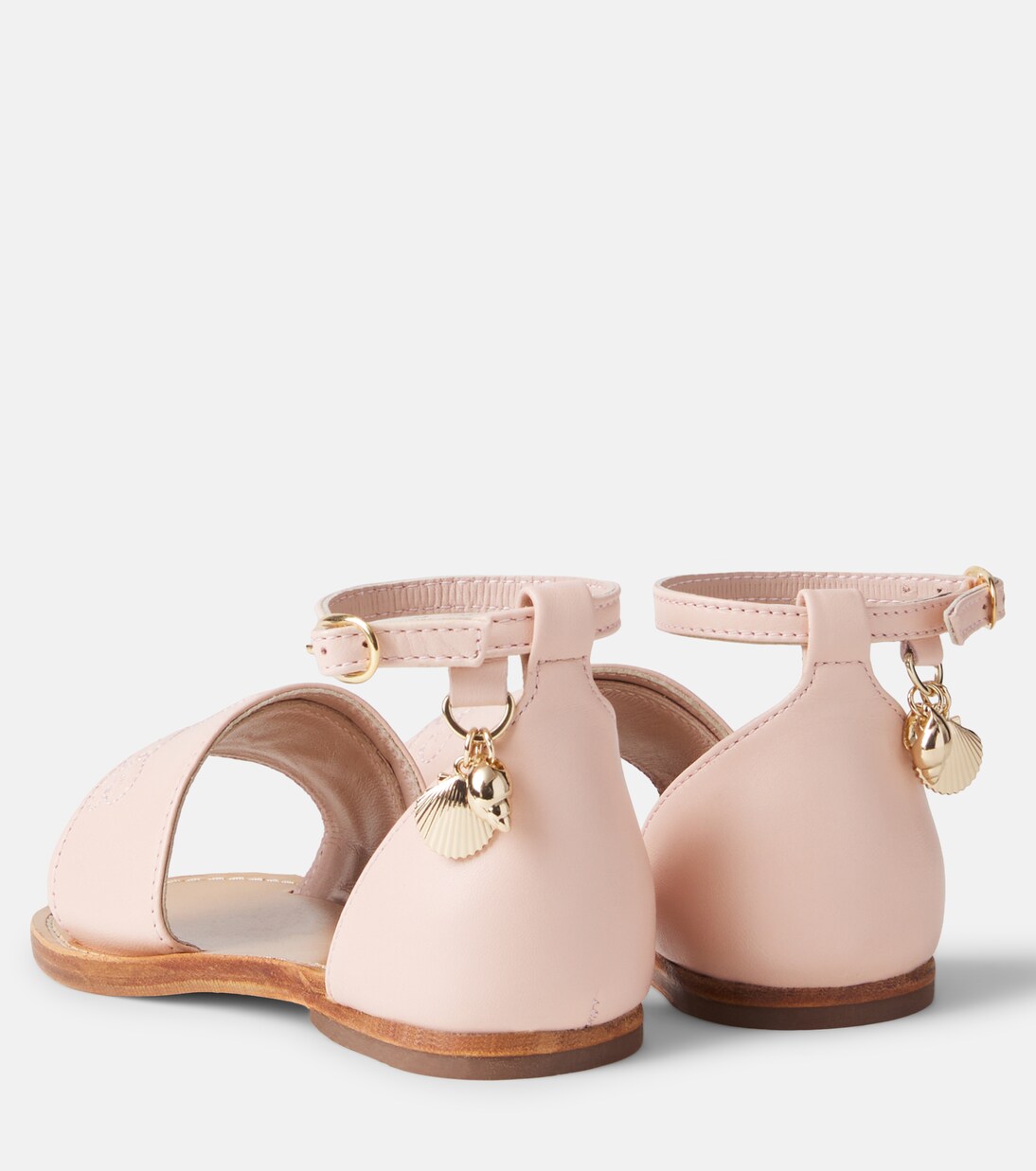 Logo leather sandals | Chloé Kids