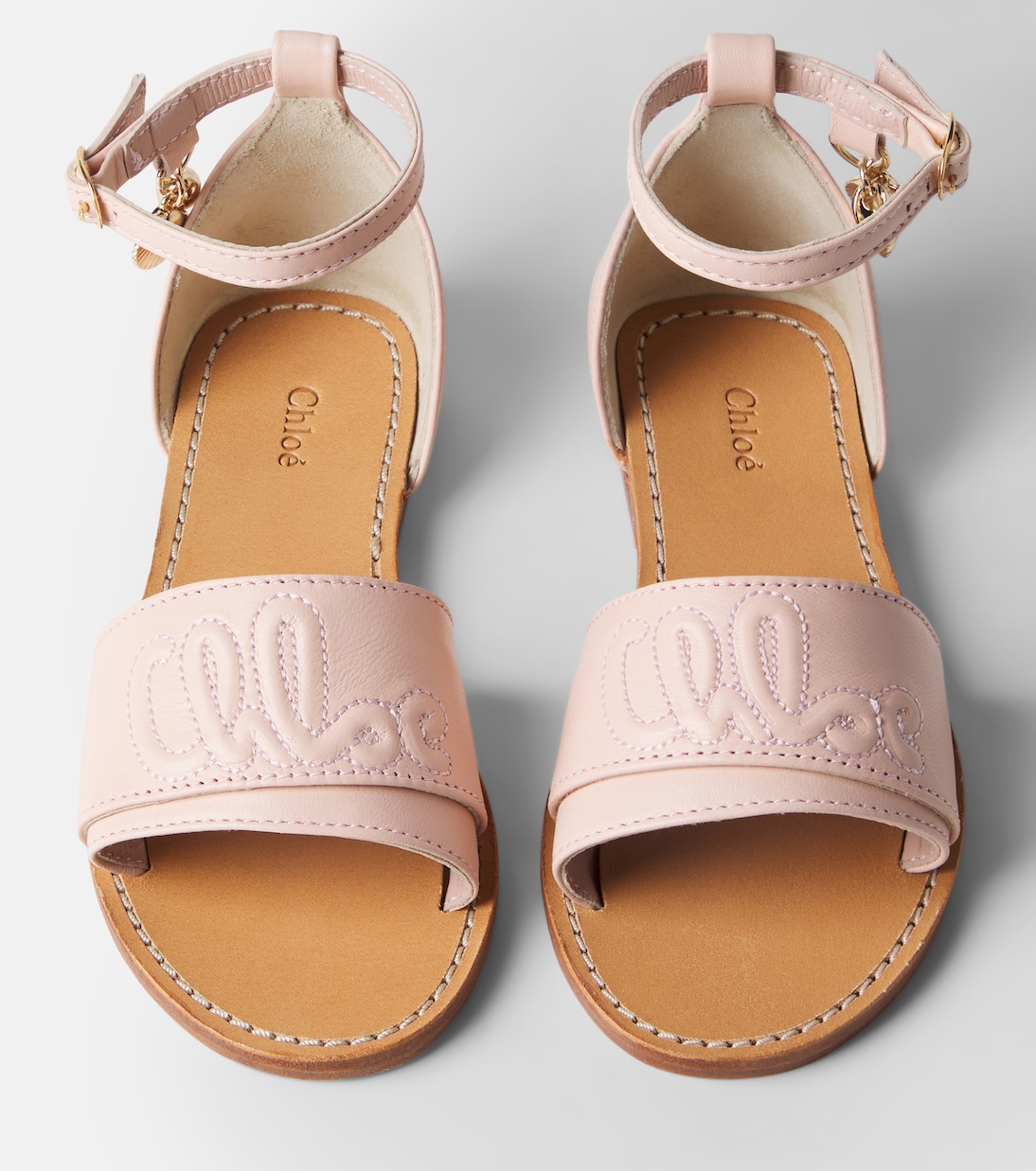 Logo leather sandals | Chloé Kids