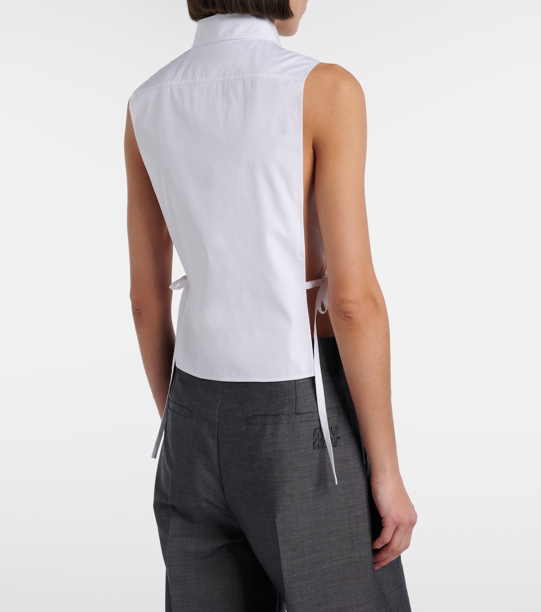 Cutout cotton poplin shirt | Miu Miu