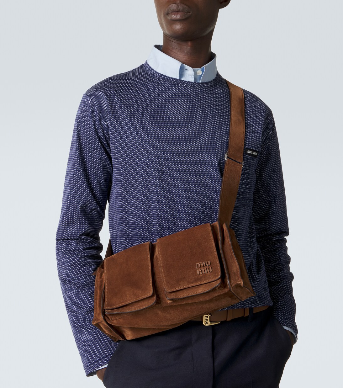 Utilitaire suede shoulder bag | Miu Miu